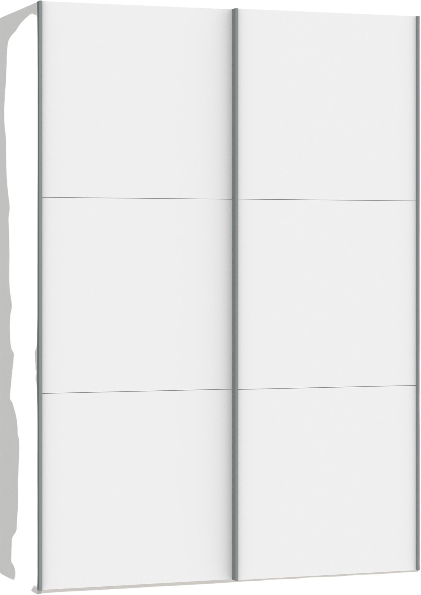 Moderner Schwebetürenschrank von Jutzler in strahlendem Premiumweiss.