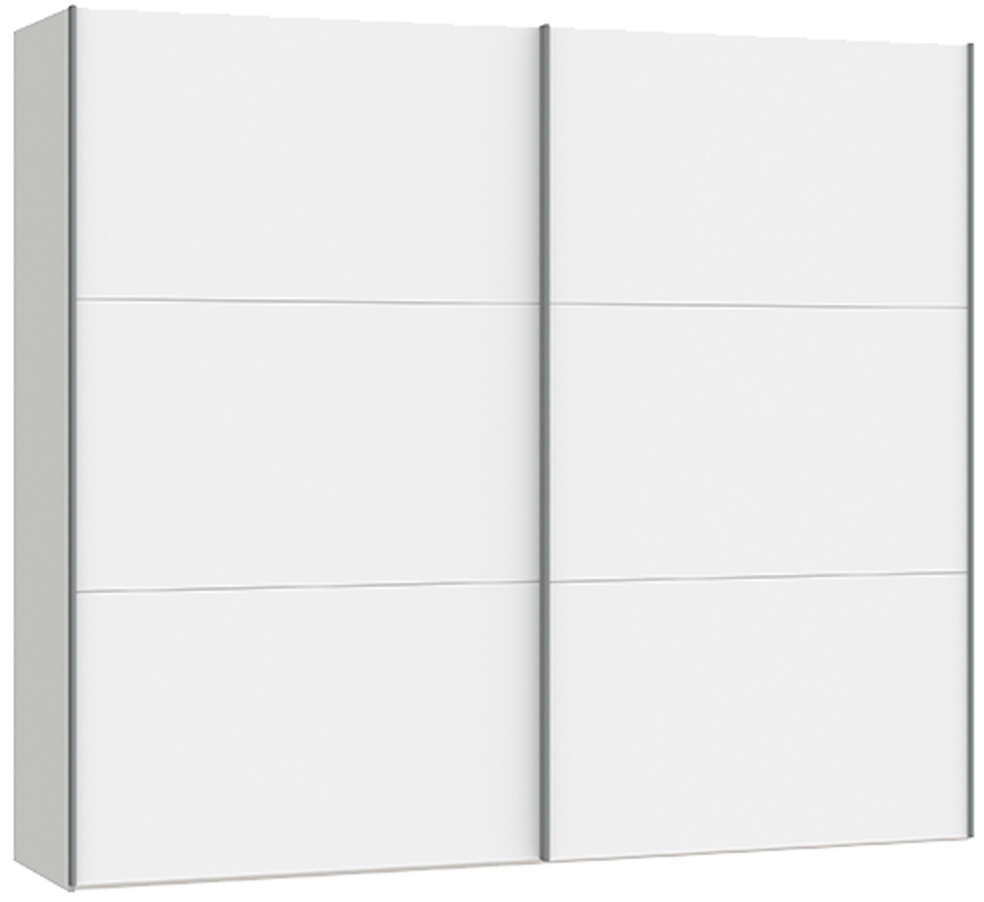 Stilvoller Jutzler Schwebetürenschrank M in strahlendem Premiumweiss.