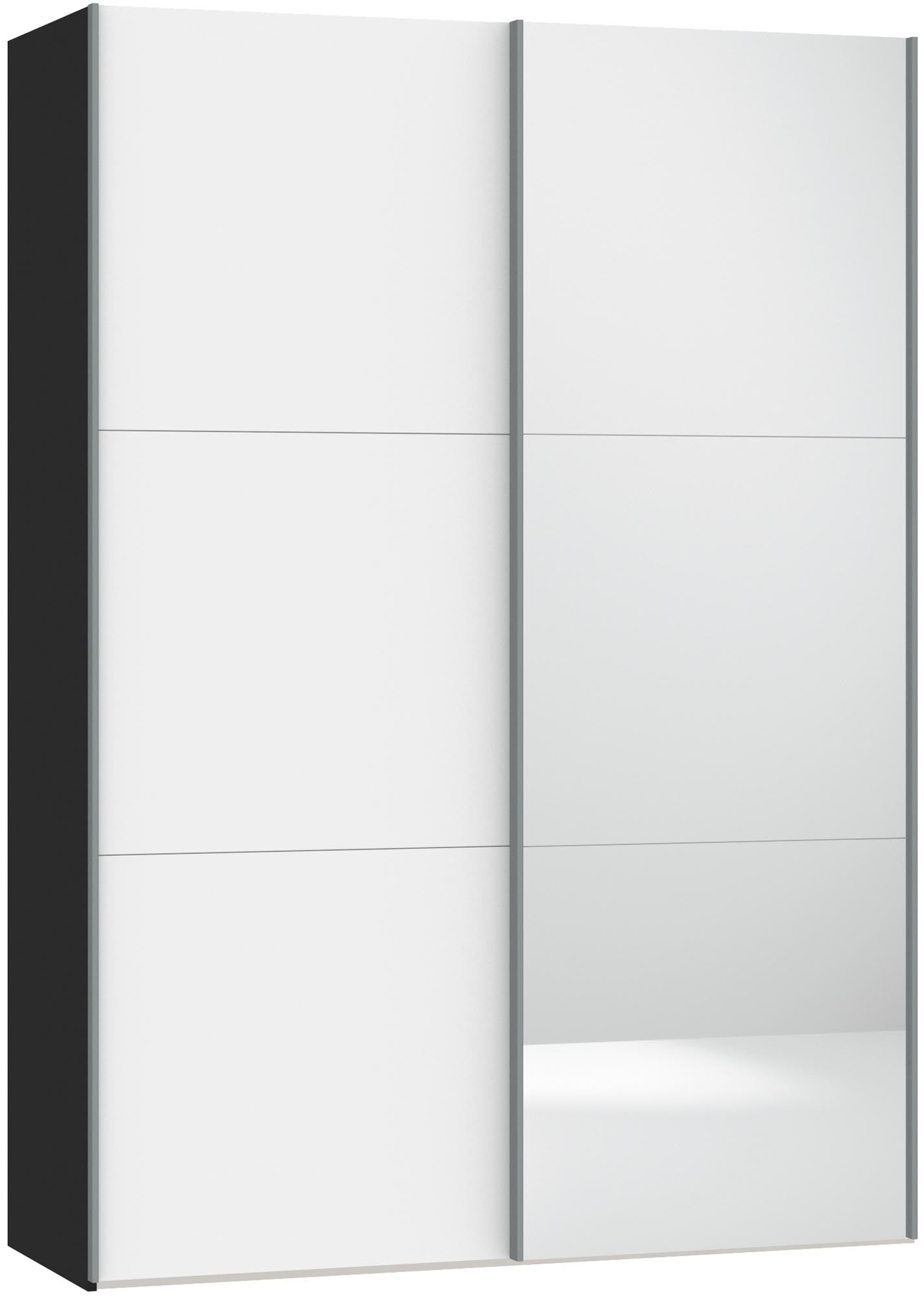 Entdecken Sie den Schwebetürenschrank XXS in Premiumweiss/Spiegel von Jutzler. Hochwertiges Design, individuelle Innenkonfiguration und einfache Montage.