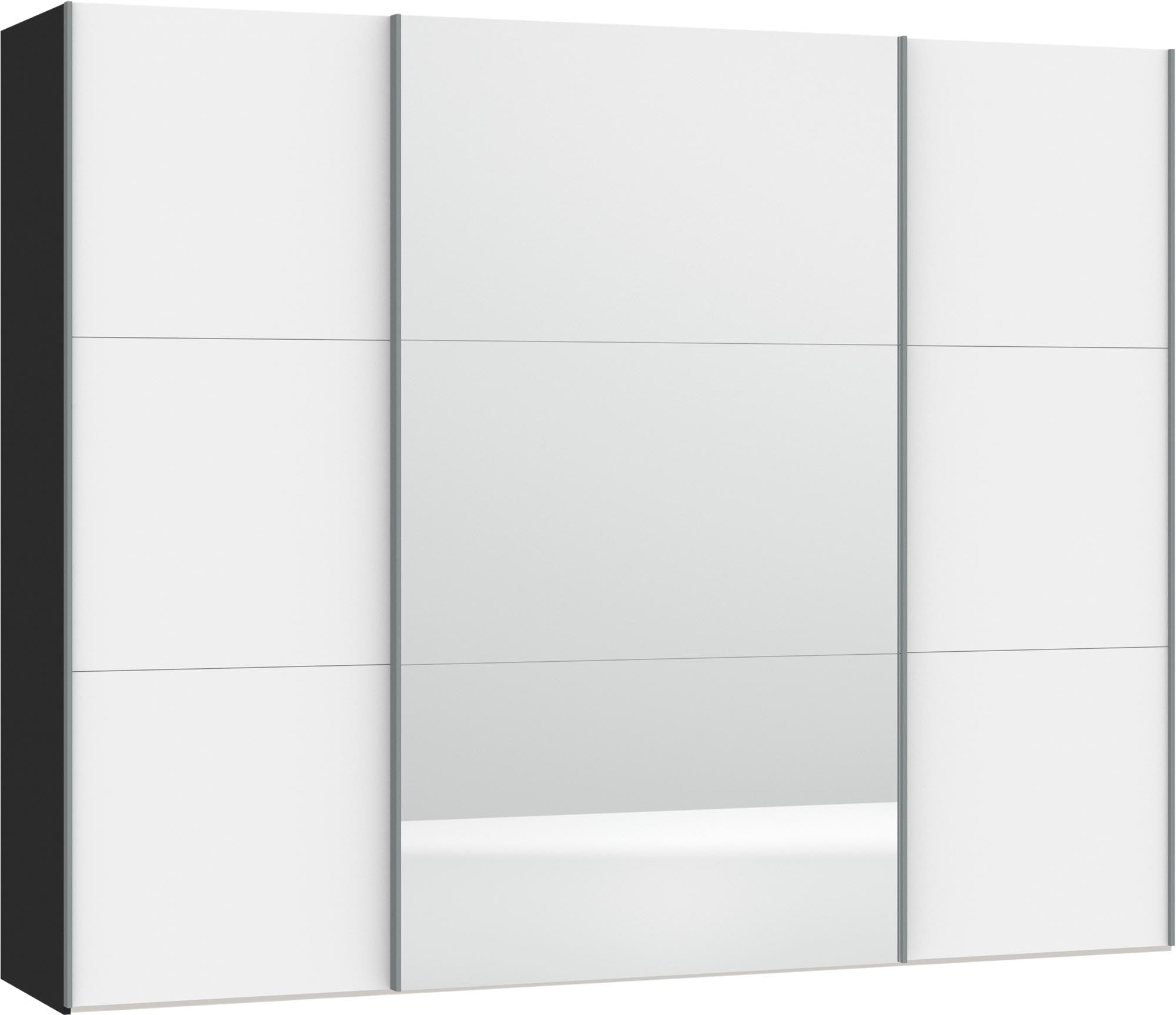 Entdecken Sie den Schwebetürenschrank L in Premiumweiss/Spiegel von Jutzler. Hochwertiges Design, individuelle Konfiguration und einfache Montage für stilvollen Stauraum.