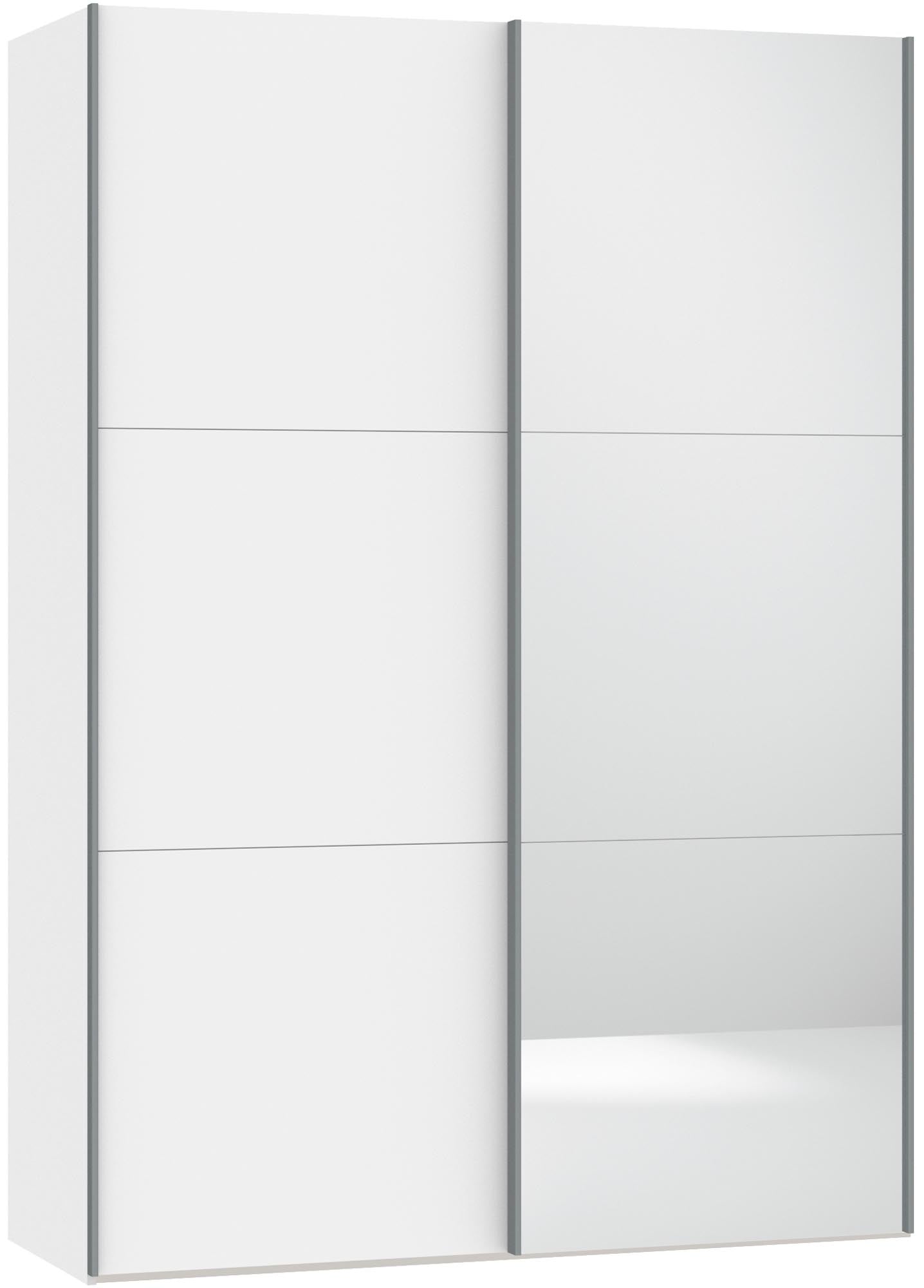 Jutzler Schrank: Modernes Design in Weiss mit praktischem Spiegel.