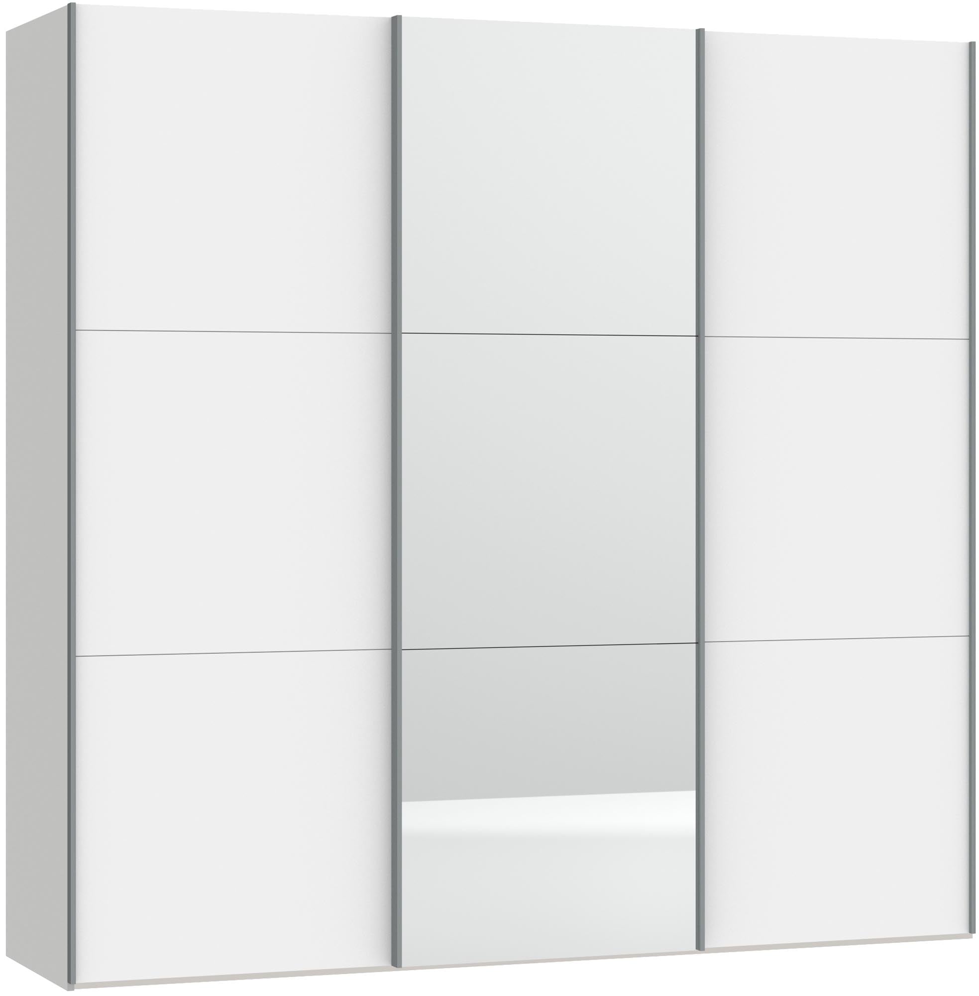 Jutzler Schwebetürenschrank: Premiumweiss mit Spiegel, stilvoll & modern.