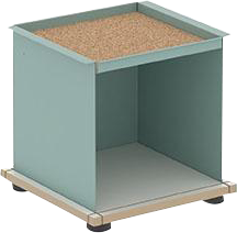 YU TRAY Regal 1x1: Flexibles MDF-Regal mit Tablett, ideal für kleine Räume. Pulverbeschichtetes Stahl, 37x36.7x37cm.