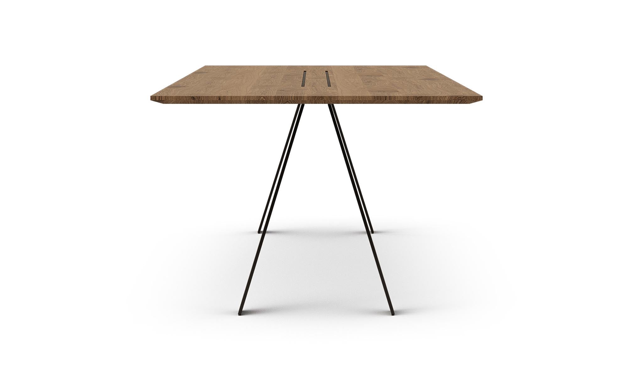 Entdecken Sie den Airblade Tisch black von Mobimex: Hochwertige Eiche trifft auf stilvolles Metall, ideal für jeden Essbereich.