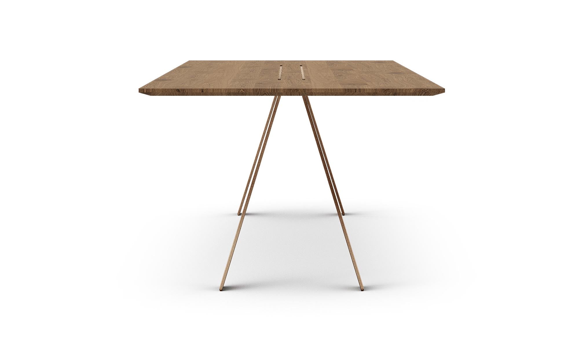 Entdecken Sie den Airblade Tisch in Bronze von Mobimex – eine harmonische Verbindung aus modernem Design und praktischer Vielseitigkeit.