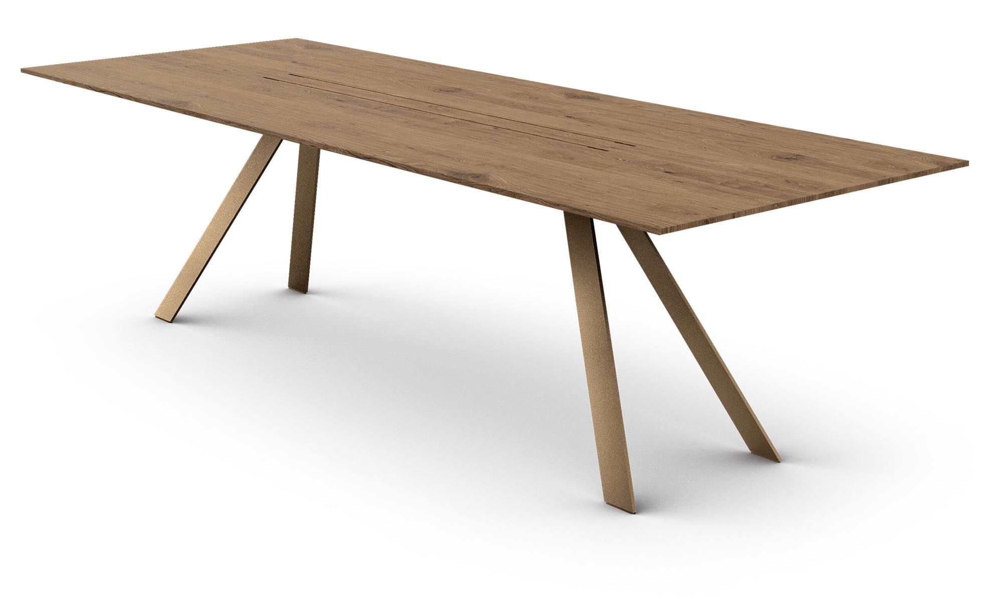 Entdecken Sie den Airblade Tisch in Bronze von Mobimex – eine harmonische Verbindung aus elegantem Design und praktischer Vielseitigkeit.