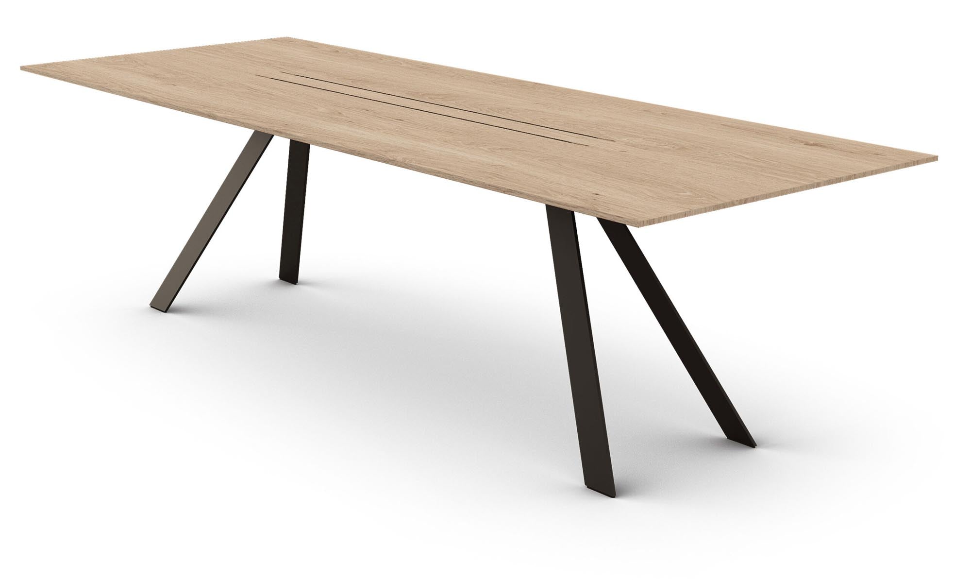 Entdecken Sie den Airblade Tisch black von Mobimex: Hochwertige Eiche trifft auf markante Metallakzente für stilvolle Essbereiche.
