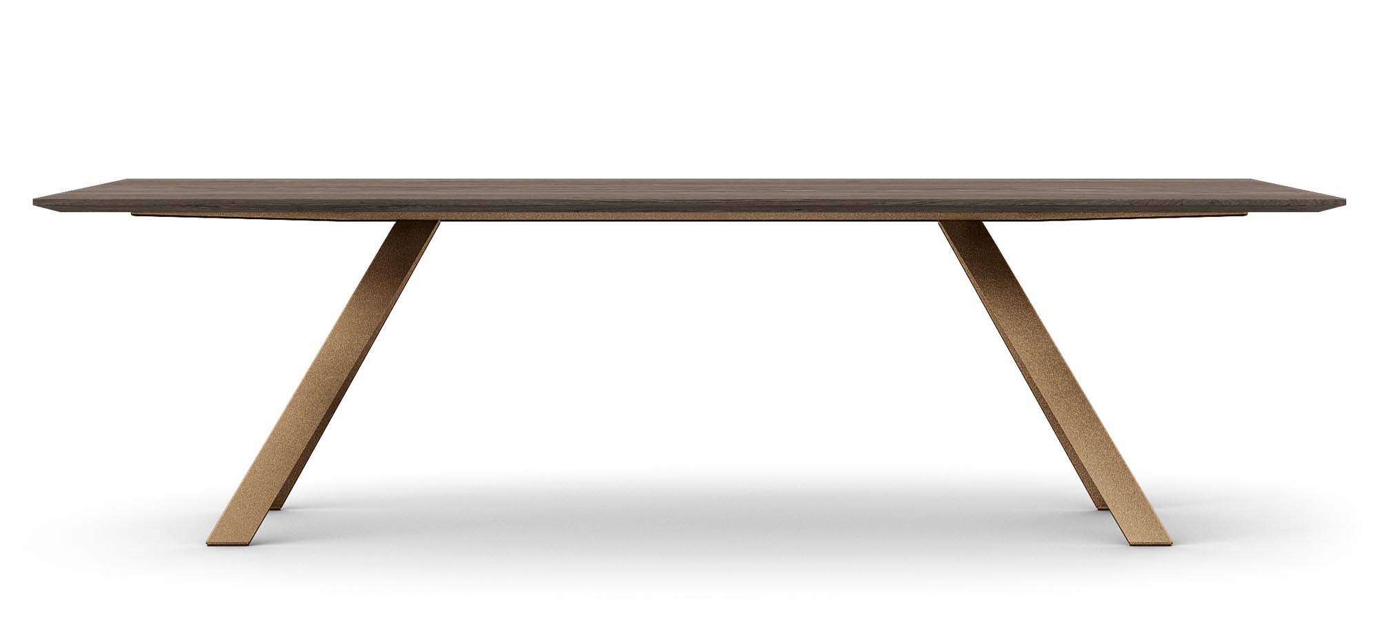 Entdecken Sie den Esstisch Airblade bronze von Mobimex – ein Meisterwerk aus Eichenholz und Metall, das Stil und Stabilität vereint.