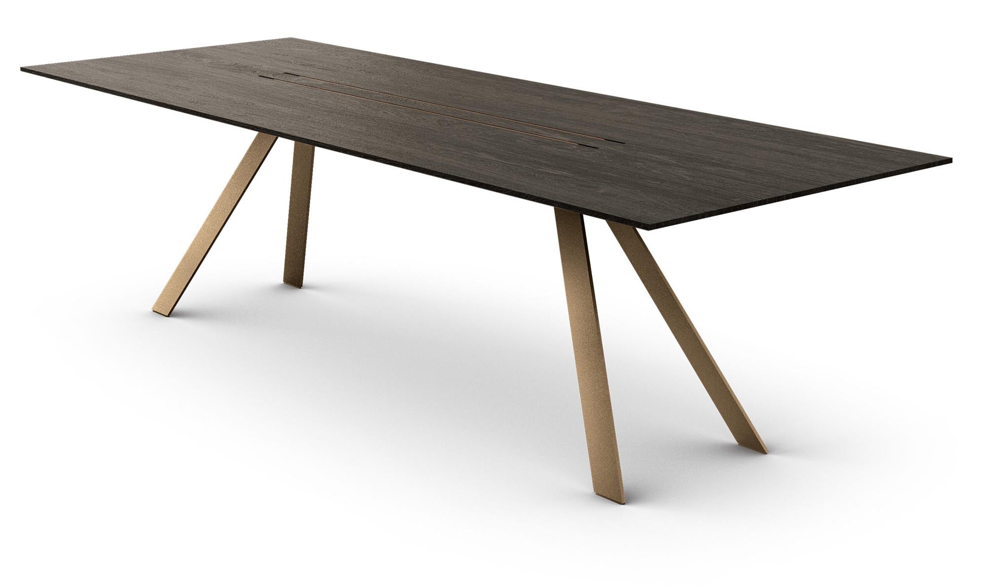 Entdecken Sie den Airblade Tisch in Bronze von Mobimex – die perfekte Kombination aus elegantem Design und funktionaler Vielseitigkeit für Ihr Büro.