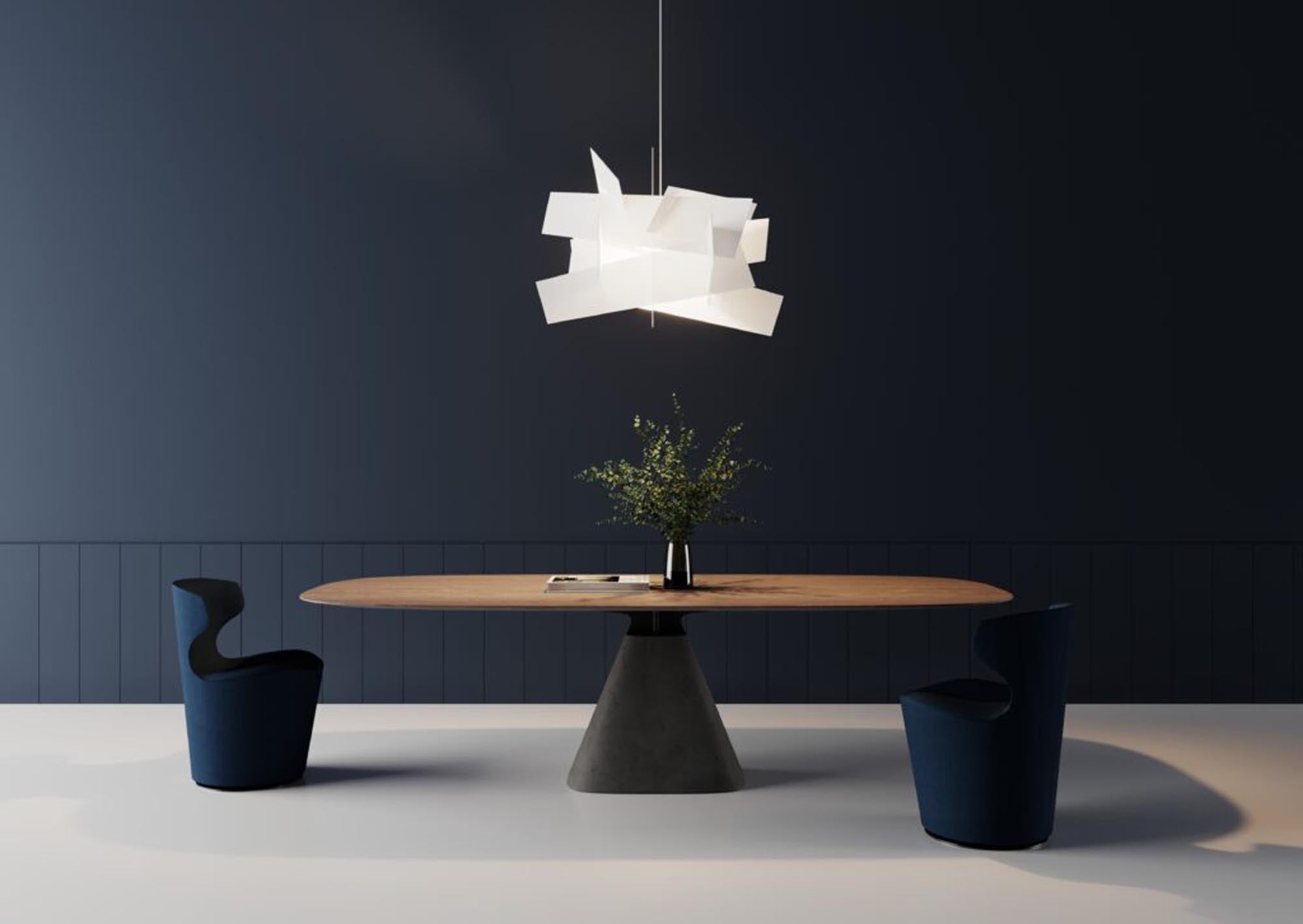 Der elegante ovale Tisch Bridge in Anthrazit von Mobimex vereint zeitgemäßes Design mit praktischer Vielseitigkeit für Ihr Zuhause.