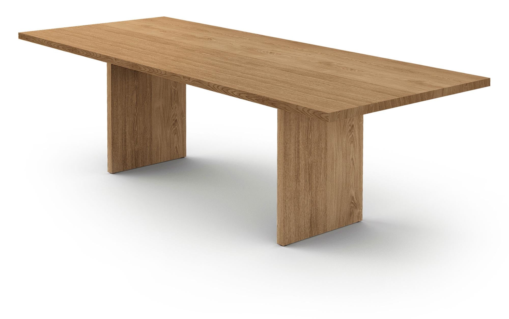 Entdecke den FLANK Massivholztisch von Mobimex – ein architektonisches Meisterwerk, das Funktionalität und elegantes Design vereint.