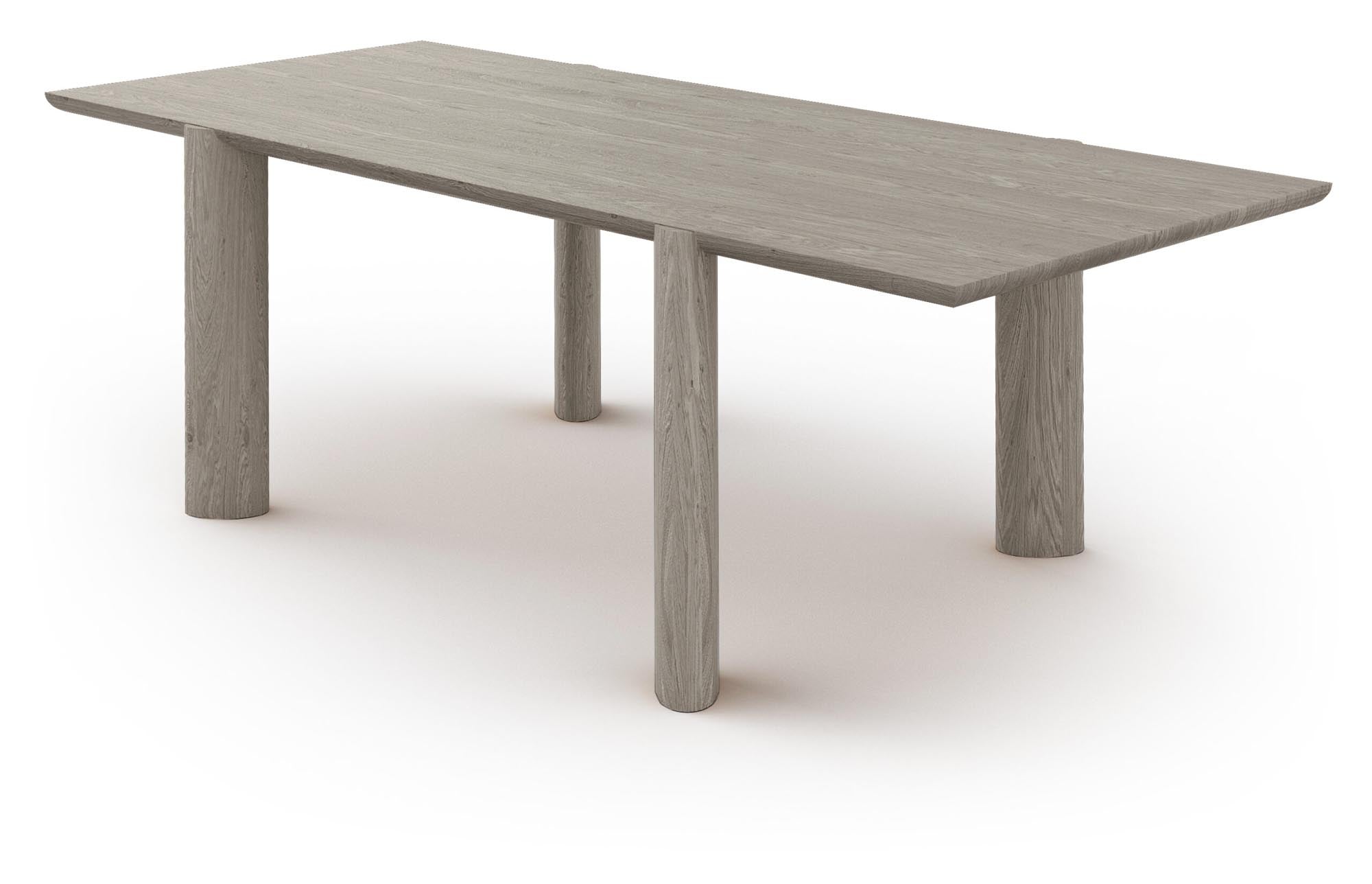 Der Calder Massivholztisch von Mobimex vereint skulpturale Eleganz und harmonische Formen, ideal für stilvolle Ess- und Wohnräume.