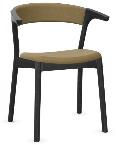 Entdecken Sie den Embra Stuhl von Mobimex: Hochwertige Materialien wie Leder und Holz vereinen sich für klaren Stil und hohen Sitzkomfort.