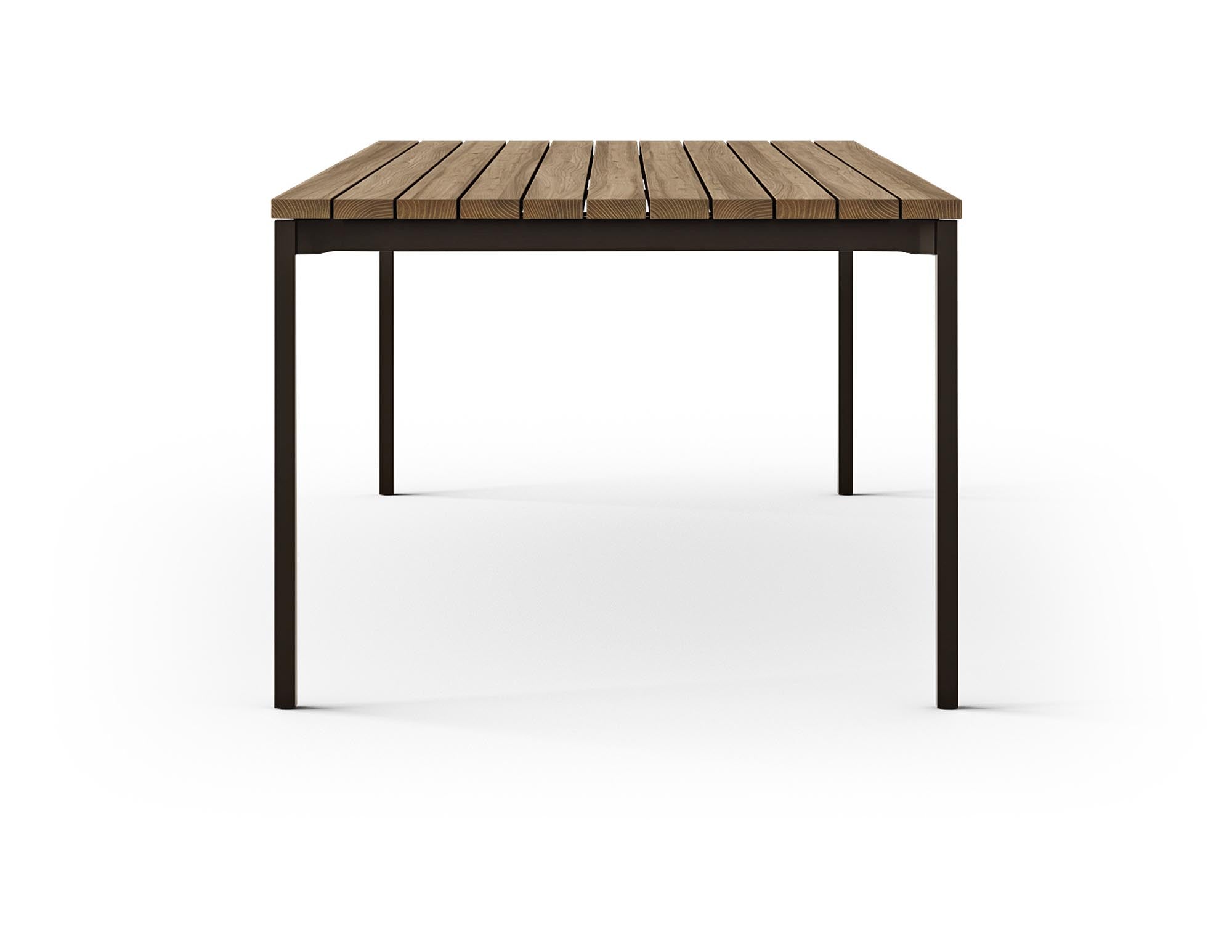Der Gartentisch DAN von Mobimex vereint minimalistisches Design mit hochwertigem Akazienholz, ideal für stilvolle und einladende Aussenbereiche.