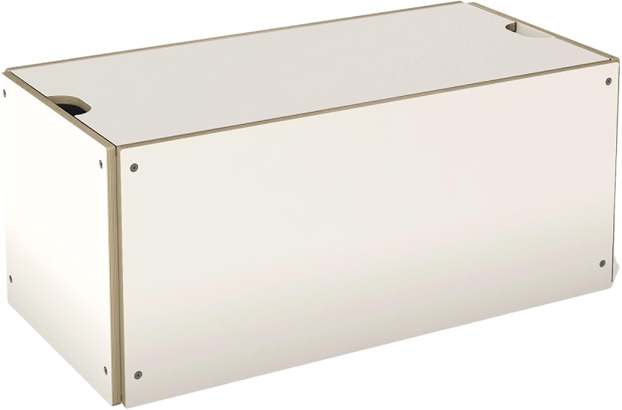 Eleganter Bettkasten mit Deckel für zeitlose Schlafzimmerordnung.