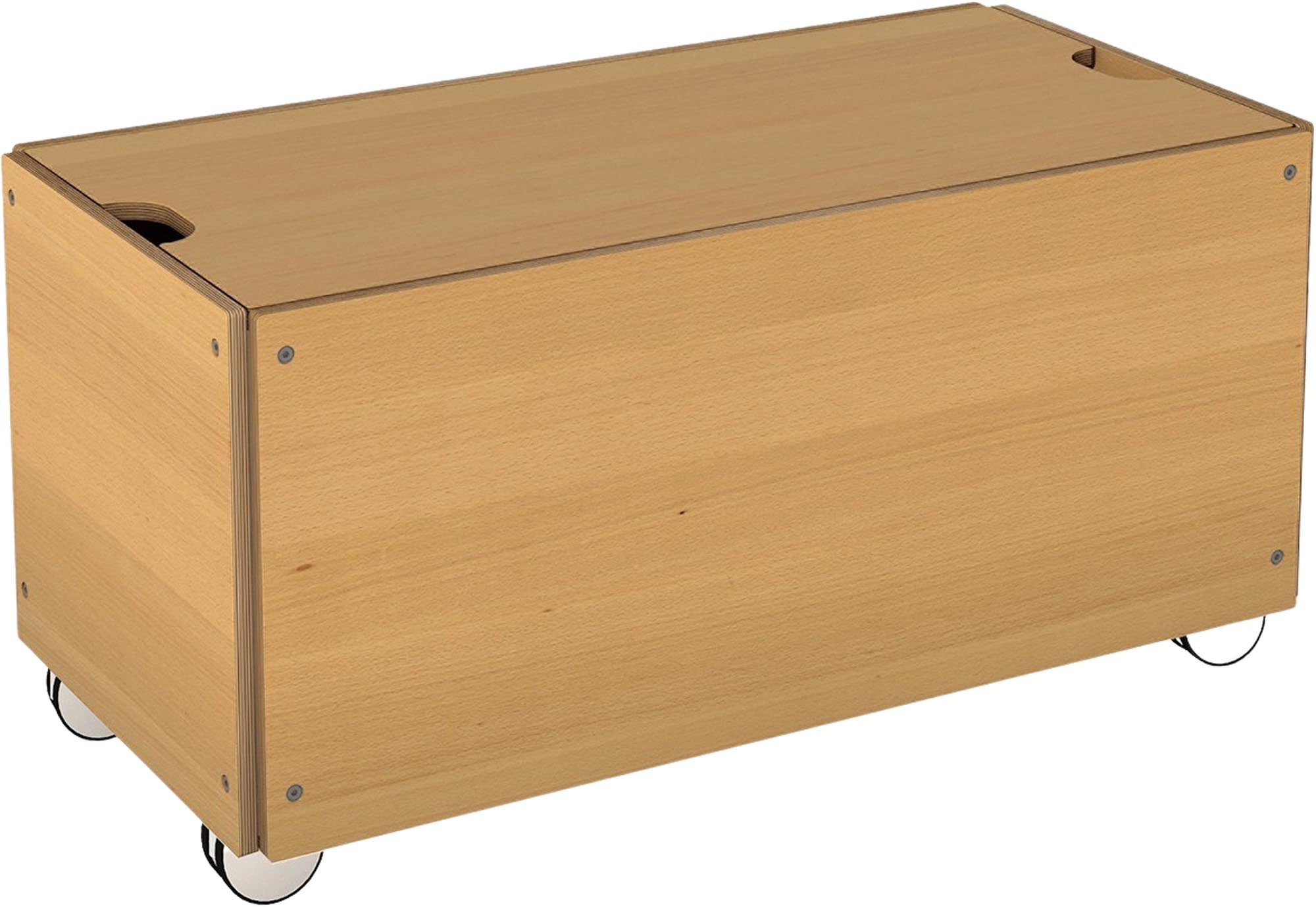 Praktischer Bettkasten mit Deckel für mehr Stauraum im Schlafzimmer.