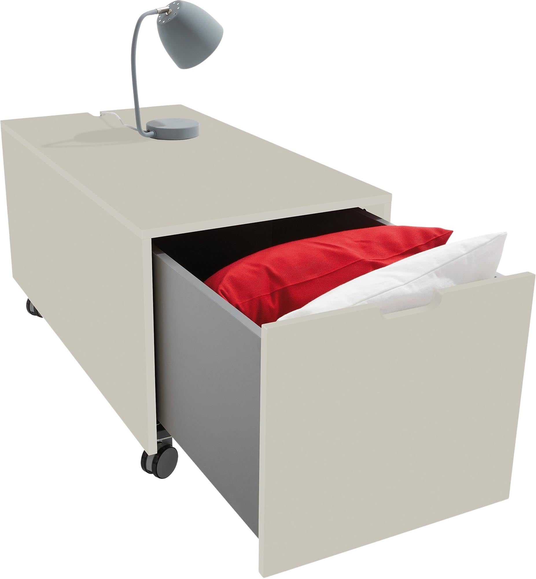 Erleben Sie den Bettkasten16 von Müller Möbelwerkstätten – stilvoller Stauraum mit einem funktionalen Schubkasten für mehr Ordnung im Schlafzimmer.