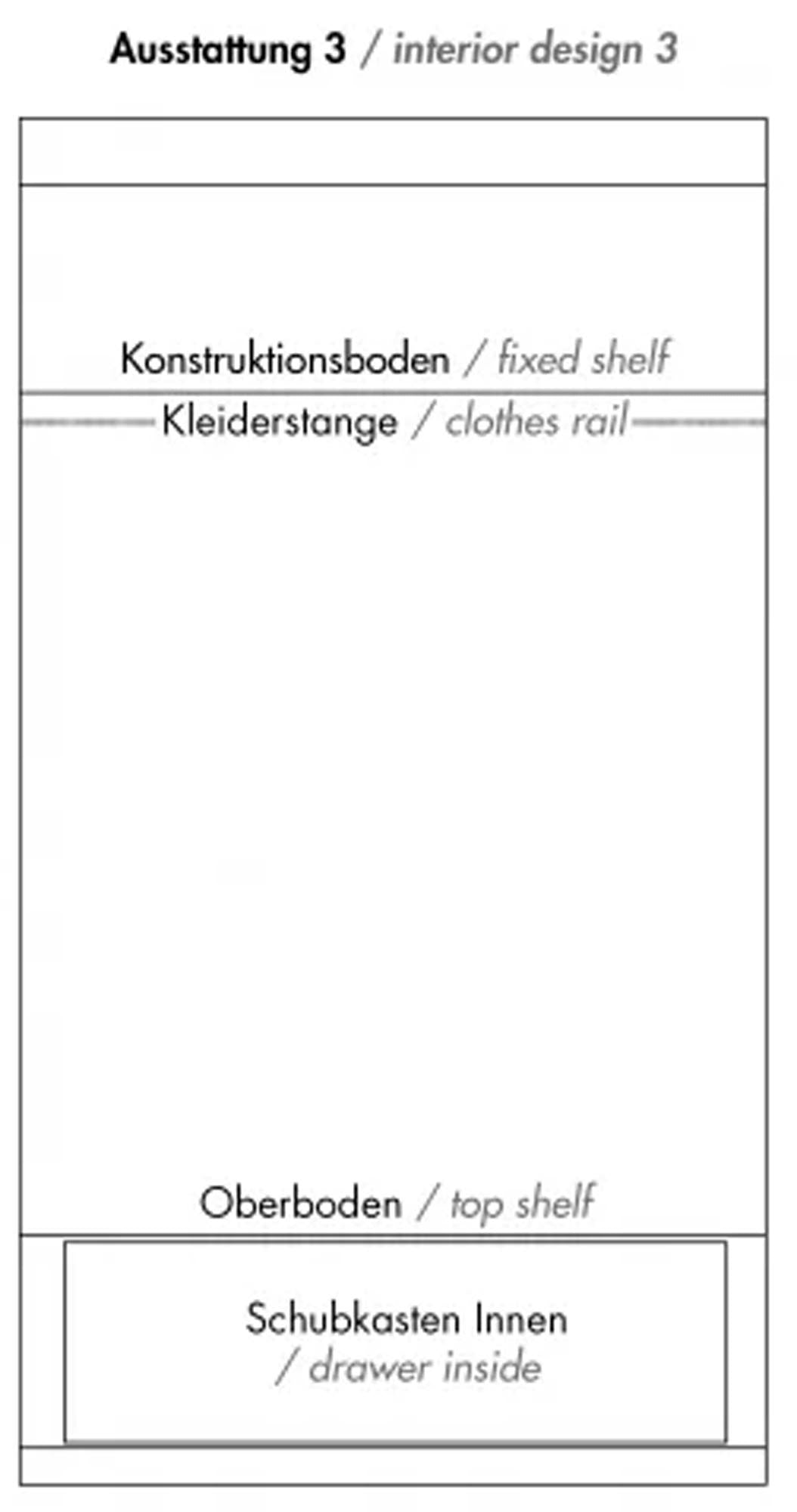 Stilvoller FLAI Kleiderschrank mit anpassbarer Innenausstattung, 2 Türen.