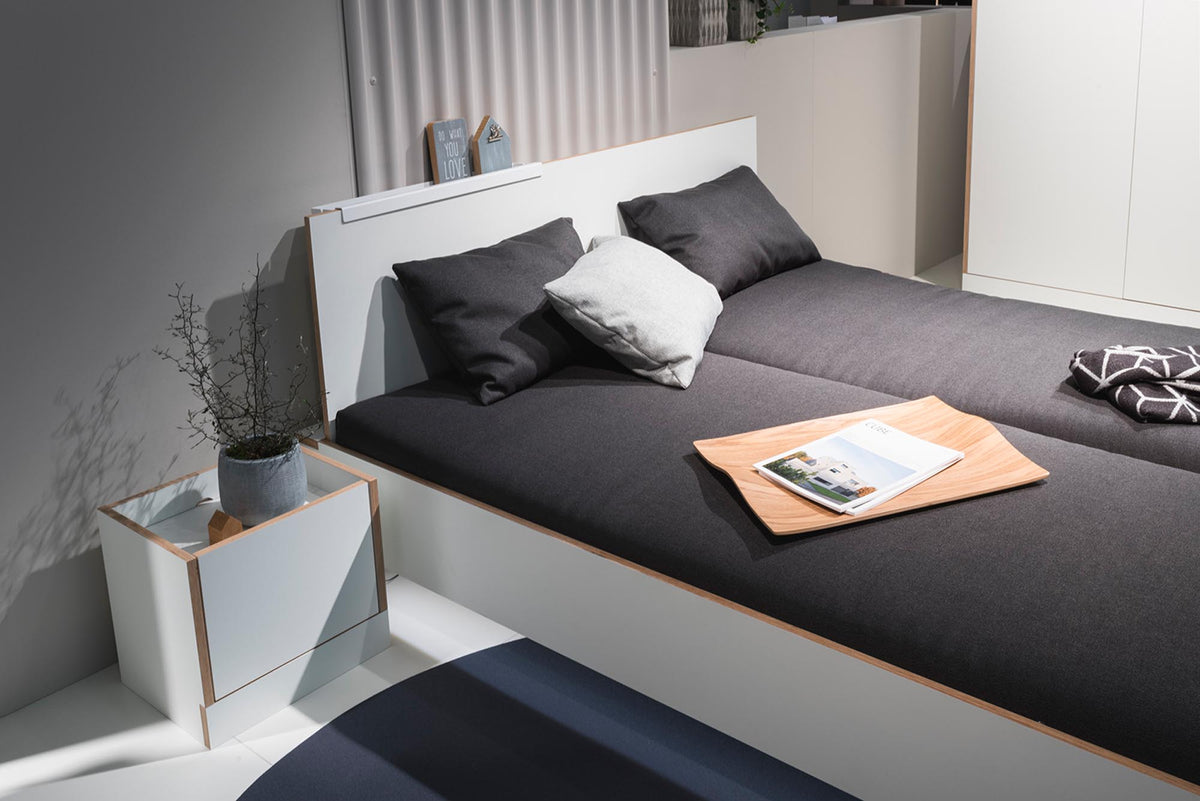 FLAI Doppelbett mit Lattenrost starr von Müller Möbelwerkstätten – Wohnbeispiel