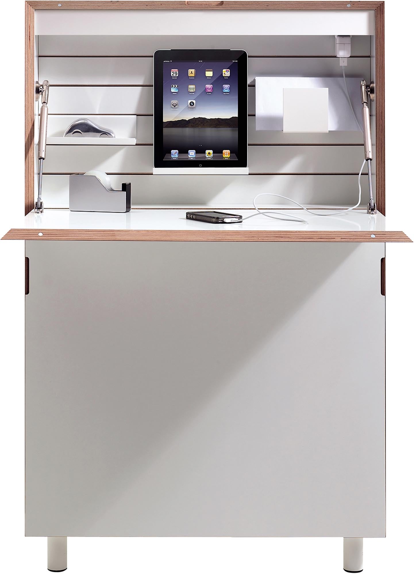 Eleganter Flatmate Sekretär mit Technikpaket 1 von Müller Möbelwerkstätten.