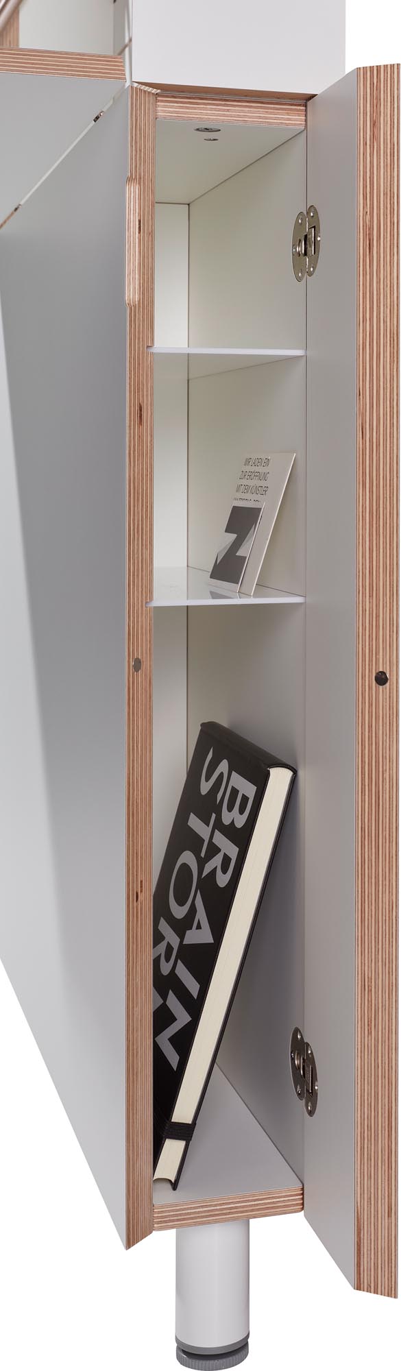 Kompakter Sekretär mit LED-Beleuchtung, Steckdose, ideal für kleine Räume. Perfekt als Home-Office oder temporärer Arbeitsplatz.