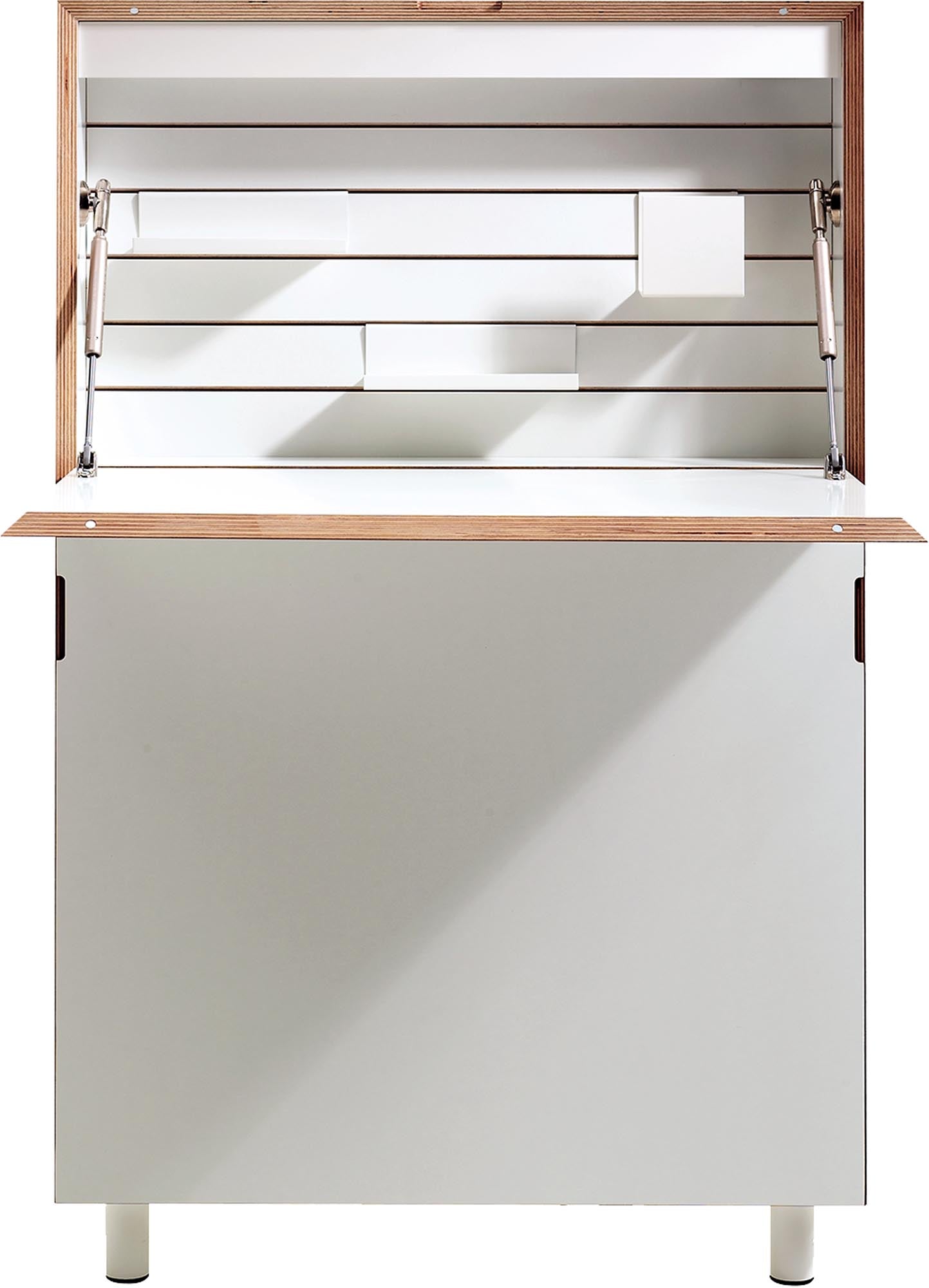 Kompakter Flatmate Sekretär mit modernem Technikpaket 2 CH: ideal für Home-Office, bietet Stauraum und ergonomischen Arbeitsplatz.