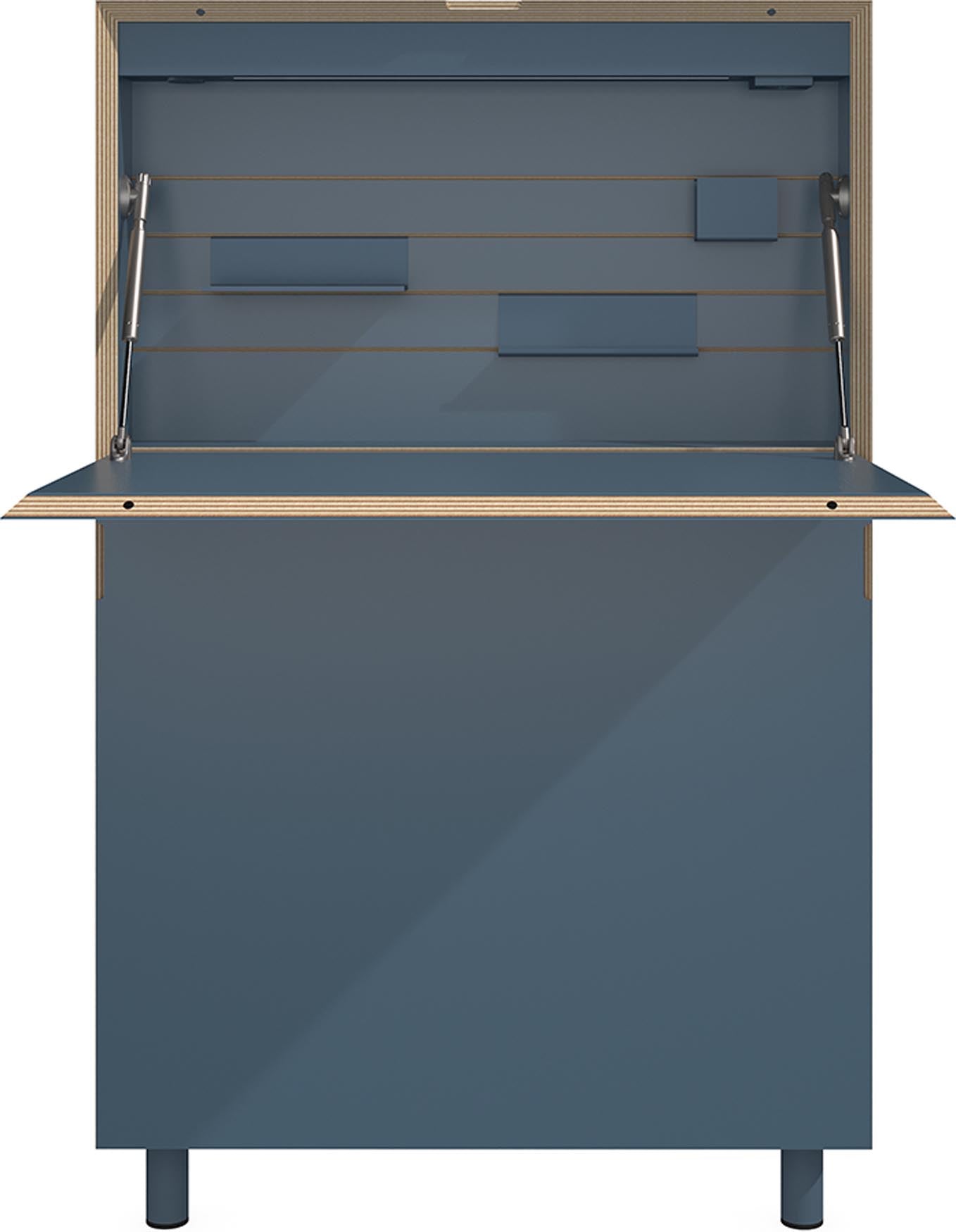 Stylischer Flatmate Sekretär von Müller Möbelwerkstätten, ideal für effizientes Arbeiten im Homeoffice mit integriertem Technikpaket.