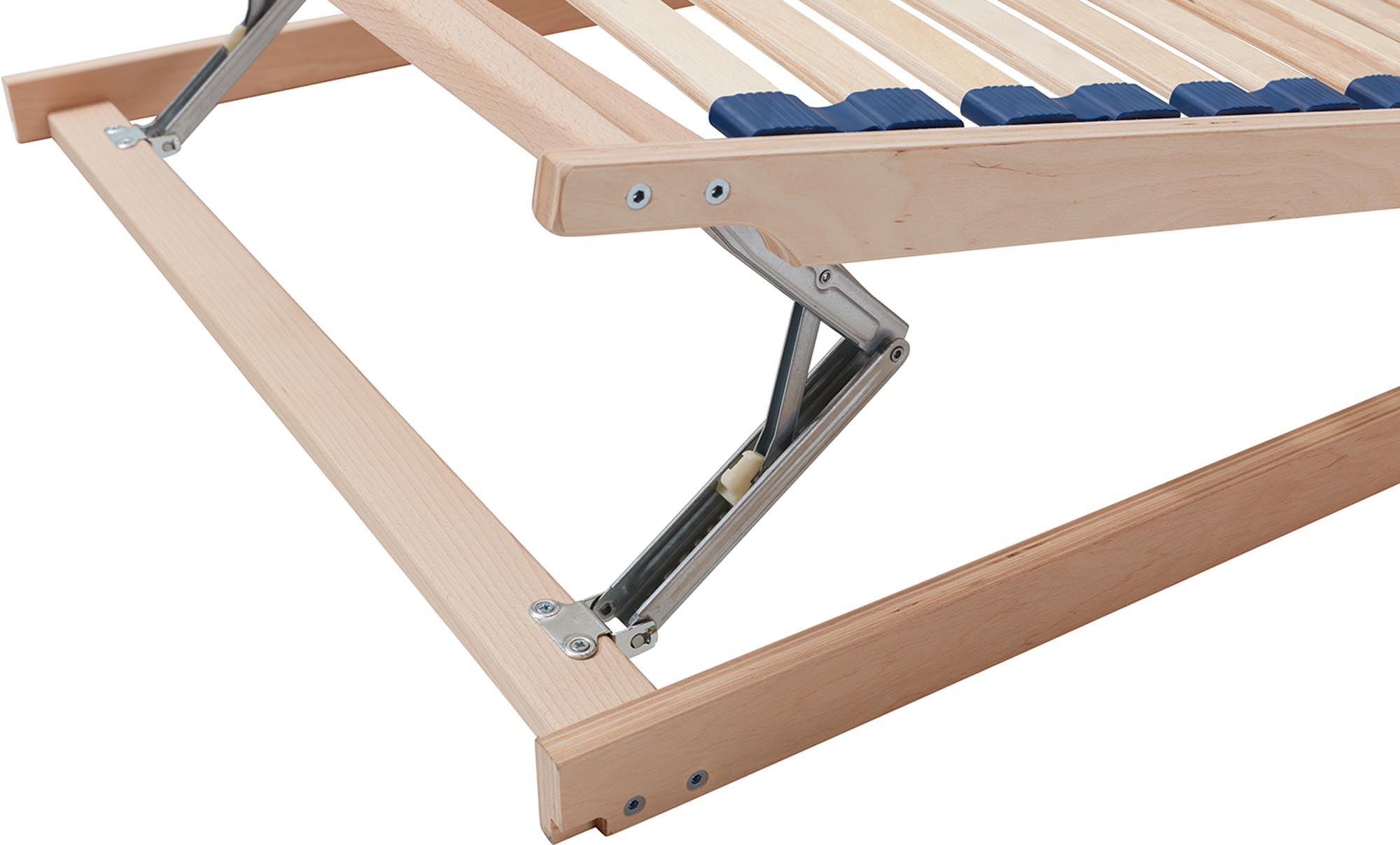 Verstellbarer Lattenrost aus hochwertigem Massivholz von Müller Möbelwerkstätten – ideal für individuellen Schlafkomfort und optimale Unterstützung.