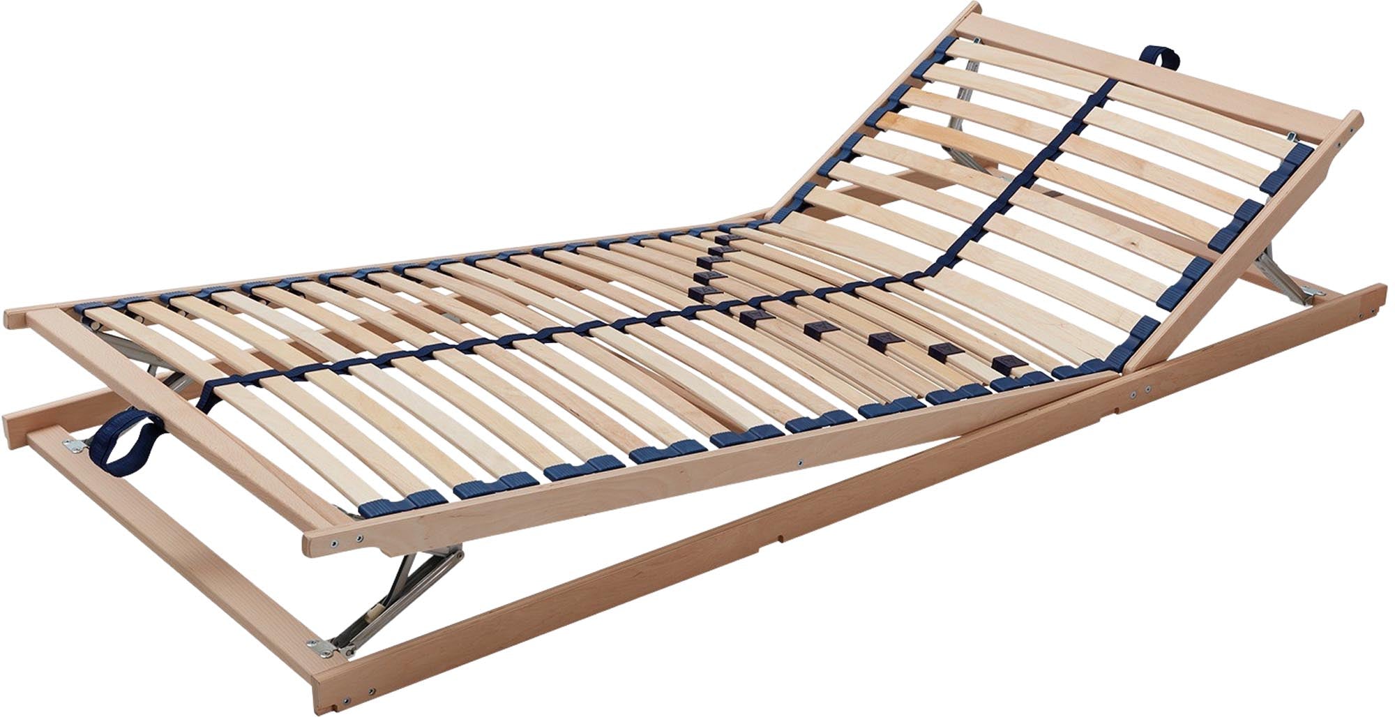 Verstellbarer Lattenrost aus robustem Massivholz von Müller Möbelwerkstätten, ideal für individuellen Schlafkomfort und perfekte Unterstützung.