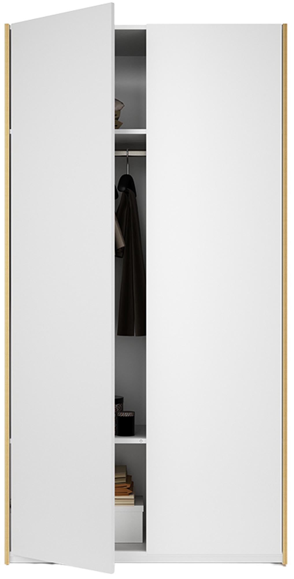 Modular Plus V1 in Weiss / Holzkante präsentiert im Onlineshop von KAQTU Design AG. Drehtürenschrank ist von Müller Möbelwerkstätten