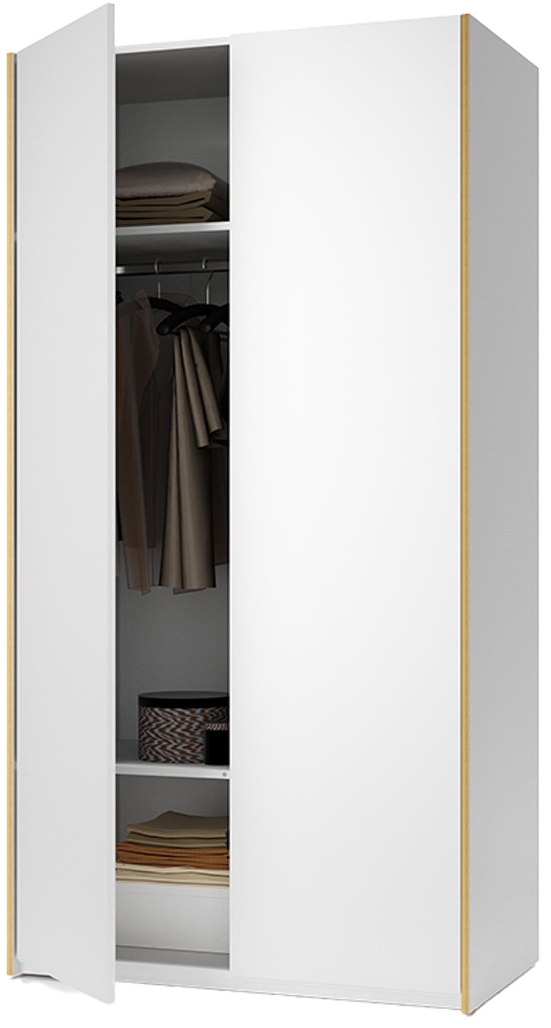 Modular Plus V1 in Weiss / Holzkante präsentiert im Onlineshop von KAQTU Design AG. Drehtürenschrank ist von Müller Möbelwerkstätten