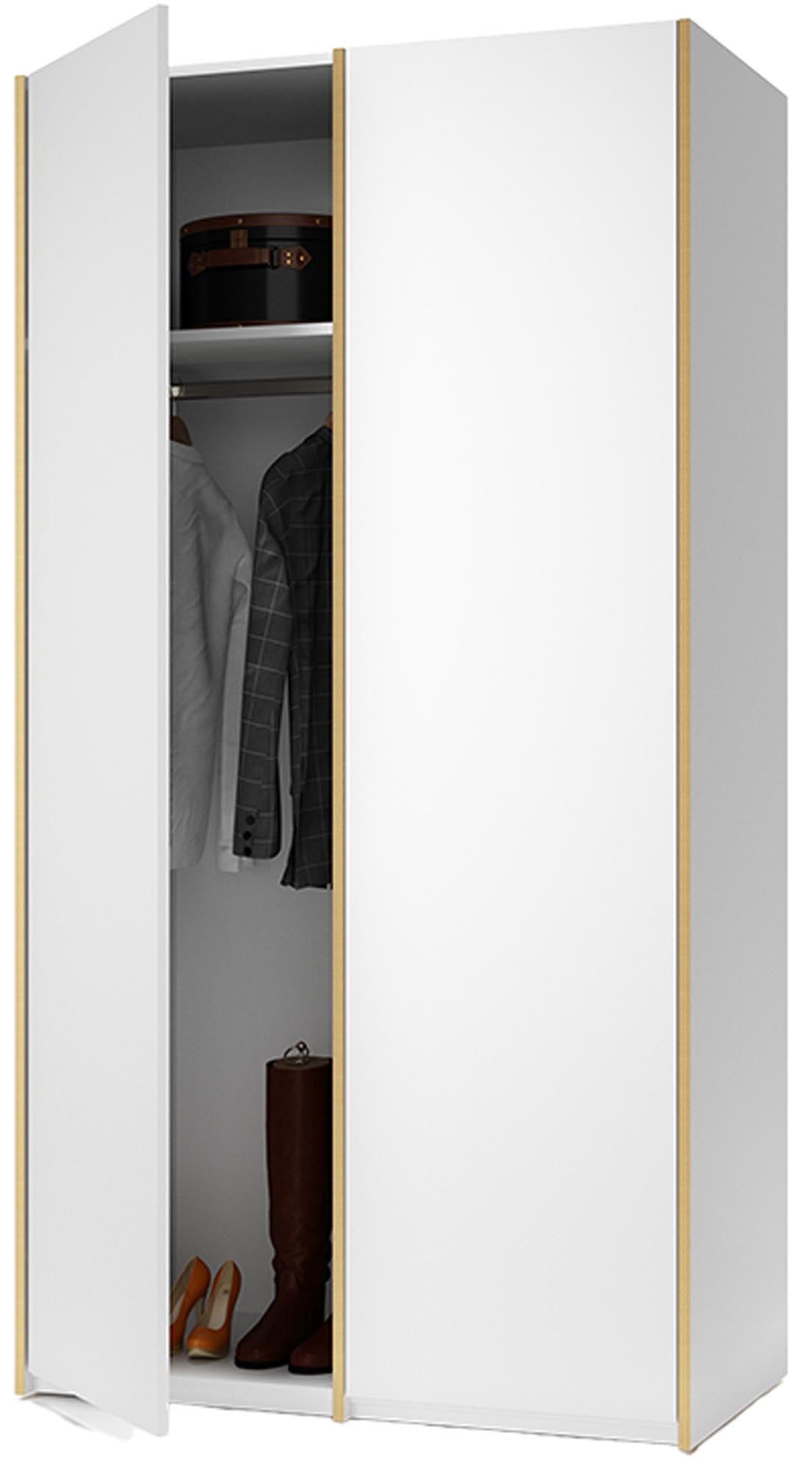 Modular Plus V2 2 Schubladen in Weiss / Holzkante präsentiert im Onlineshop von KAQTU Design AG. Drehtürenschrank ist von Müller Möbelwerkstätten