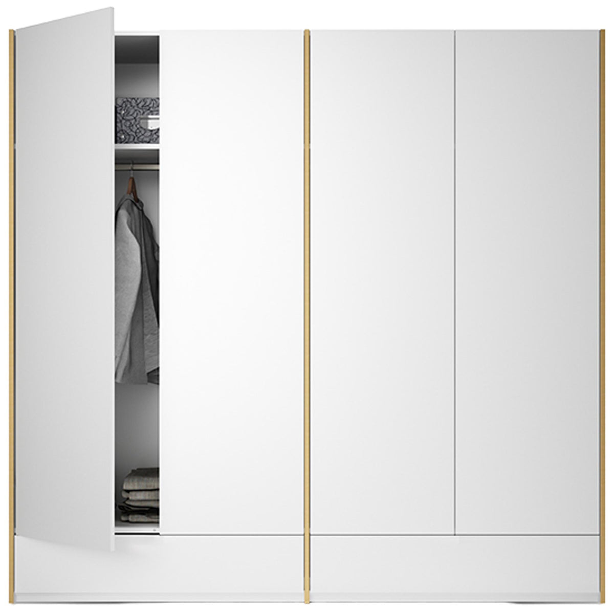 Modular Plus V4 1 Schublade in Weiss / Holzkante präsentiert im Onlineshop von KAQTU Design AG. Drehtürenschrank ist von Müller Möbelwerkstätten