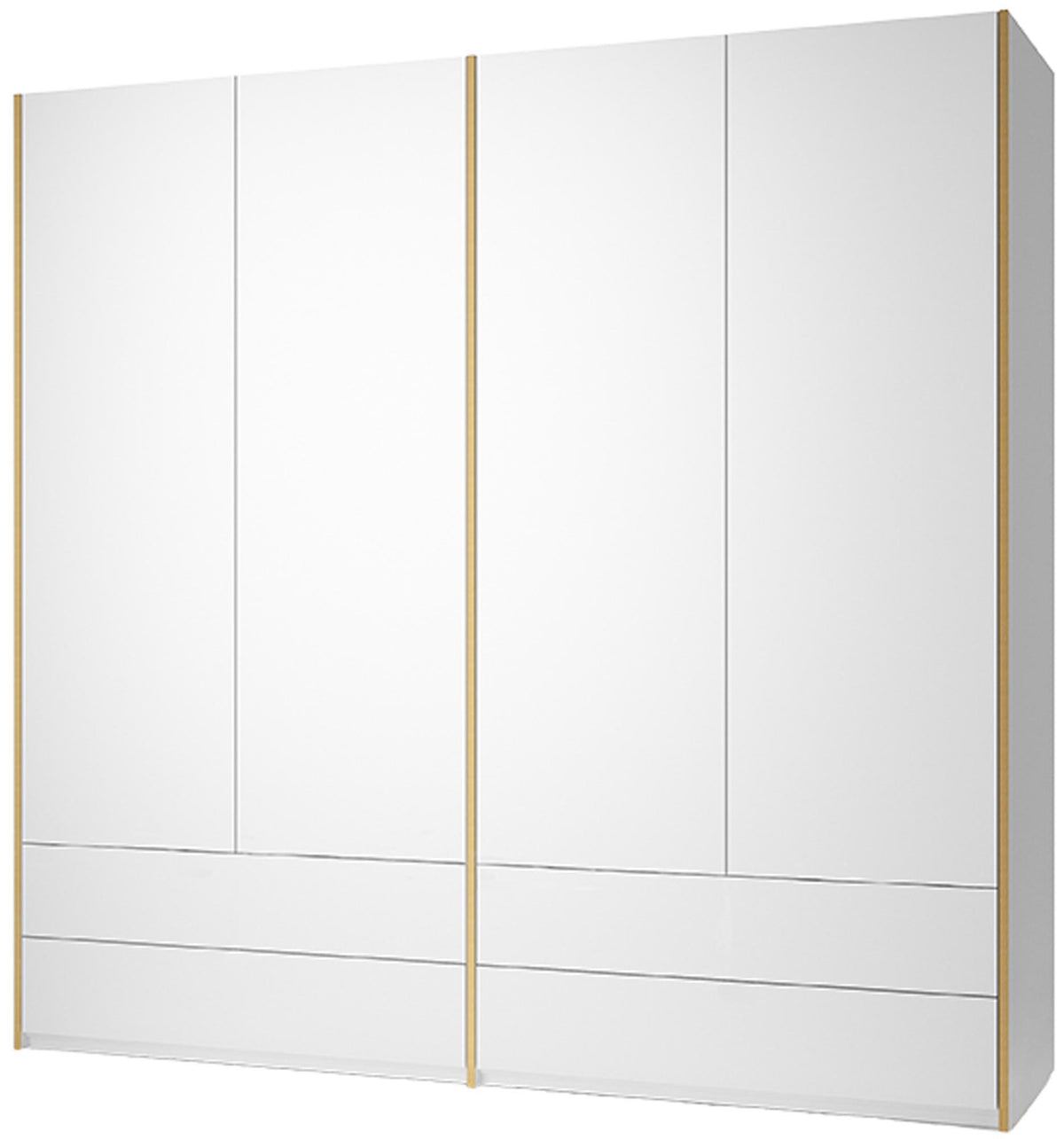 Modular Plus V4 2 Schubladen in Weiss / Holzkante präsentiert im Onlineshop von KAQTU Design AG. Drehtürenschrank ist von Müller Möbelwerkstätten