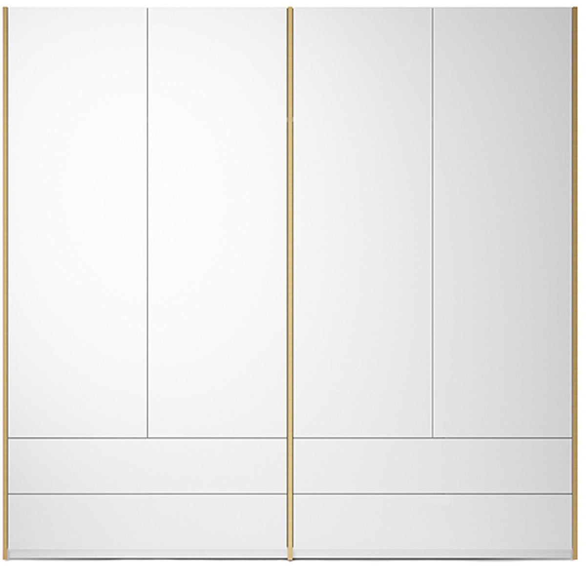 Modular Plus V4 2 Schubladen in Weiss / Holzkante präsentiert im Onlineshop von KAQTU Design AG. Drehtürenschrank ist von Müller Möbelwerkstätten