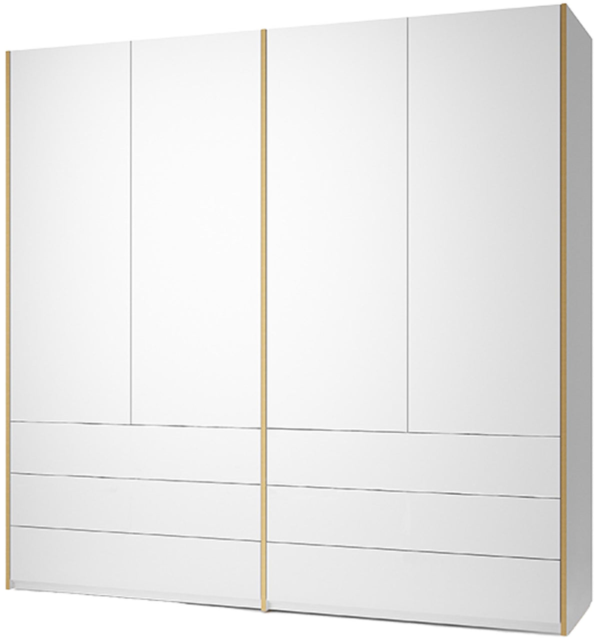 Modular Plus V4 3 Schubladen in Weiss / Holzkante präsentiert im Onlineshop von KAQTU Design AG. Drehtürenschrank ist von Müller Möbelwerkstätten