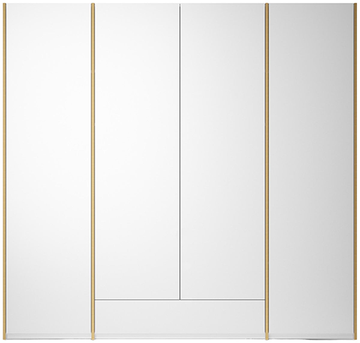 Modular Plus V5 1 Schublade in Weiss / Holzkante präsentiert im Onlineshop von KAQTU Design AG. Drehtürenschrank ist von Müller Möbelwerkstätten