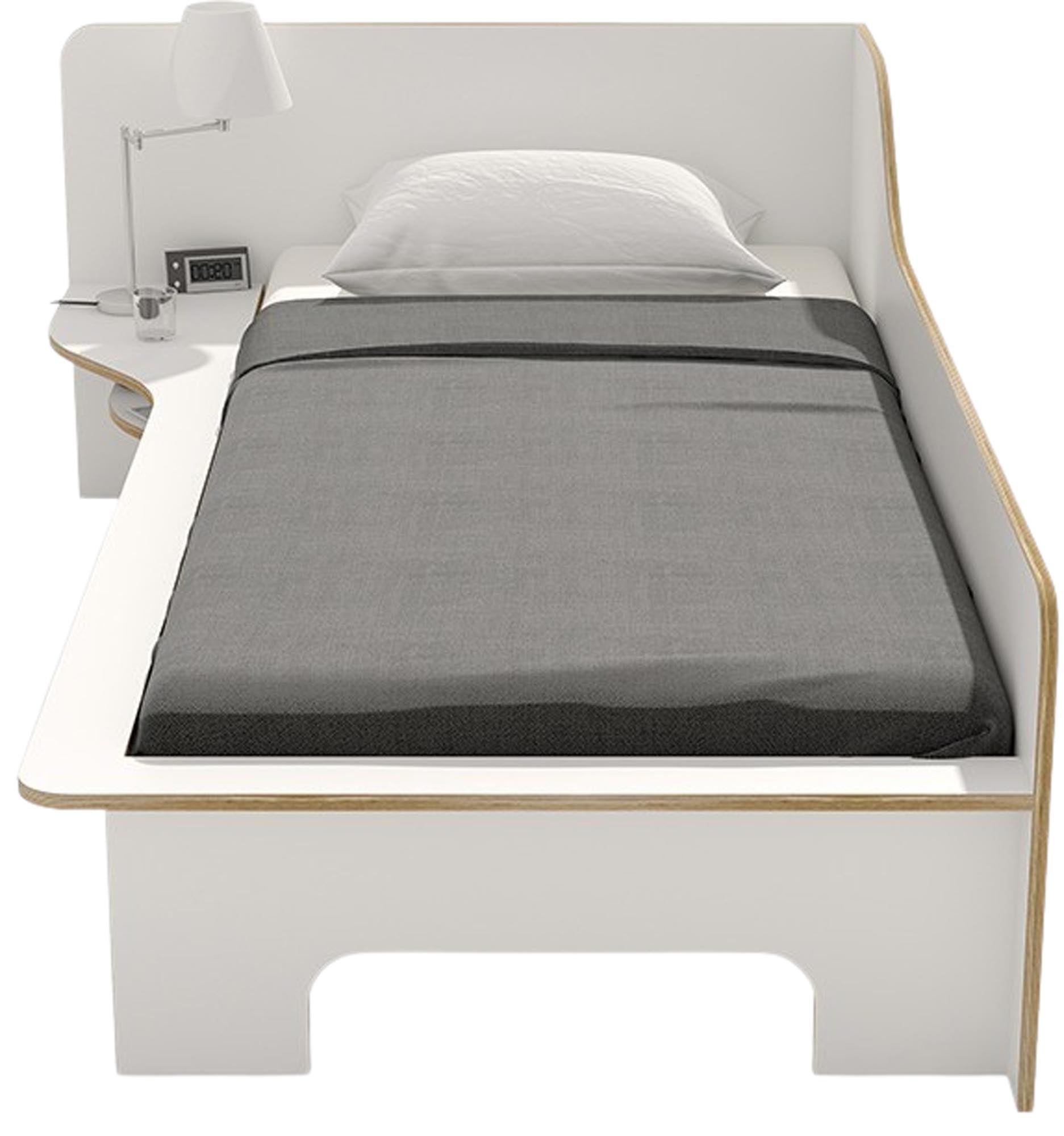 Elegantes Plane Einzelbett links von Müller Möbelwerkstätten.