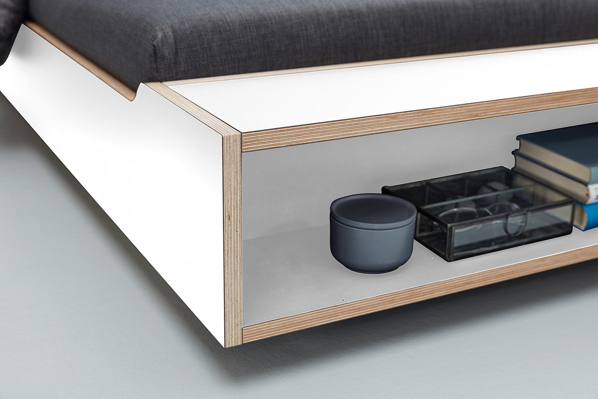 MAUDE Bett mit Lattenrost Starr in Weiss präsentiert im Onlineshop von KAQTU Design AG. Bett ist von Müller Möbelwerkstätten