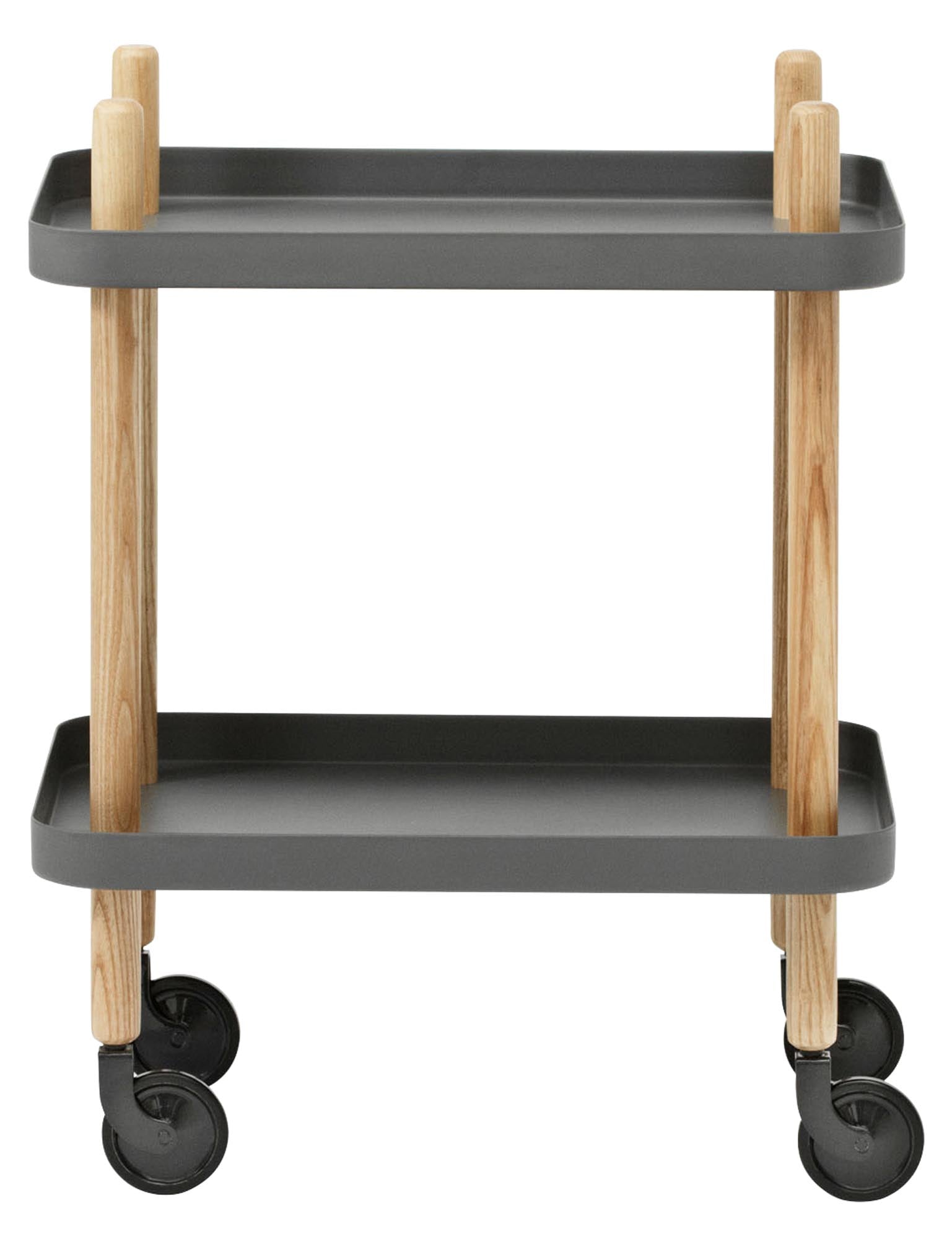 Vielseitiger Block Tisch von Normann Copenhagen – ideal als Beistelltisch oder Servierwagen, modern und mobil auf Rollen.