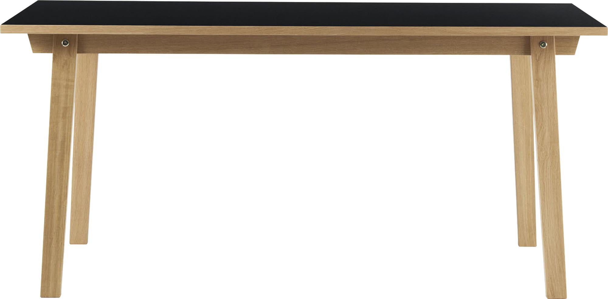 Der Slice Linoleum Tisch von Normann Copenhagen vereint zeitlose Eleganz mit Funktionalität, dank seiner antibakteriellen Linoleum-Oberfläche und edlem Eichenholz.