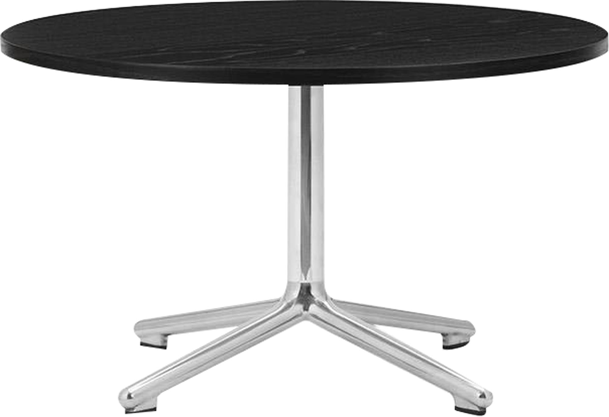 Eleganter Lunar Couchtisch Ø70 cm: Vollmond-Silhouette, Marmor & Eiche, 40/45 cm hoch, Aluminiumfüsse. Perfekt für jeden Wohnstil.