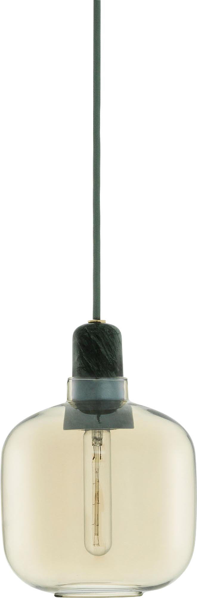 Stilvolle Amp Lampe: Kompaktes Design aus Glas und Marmor.