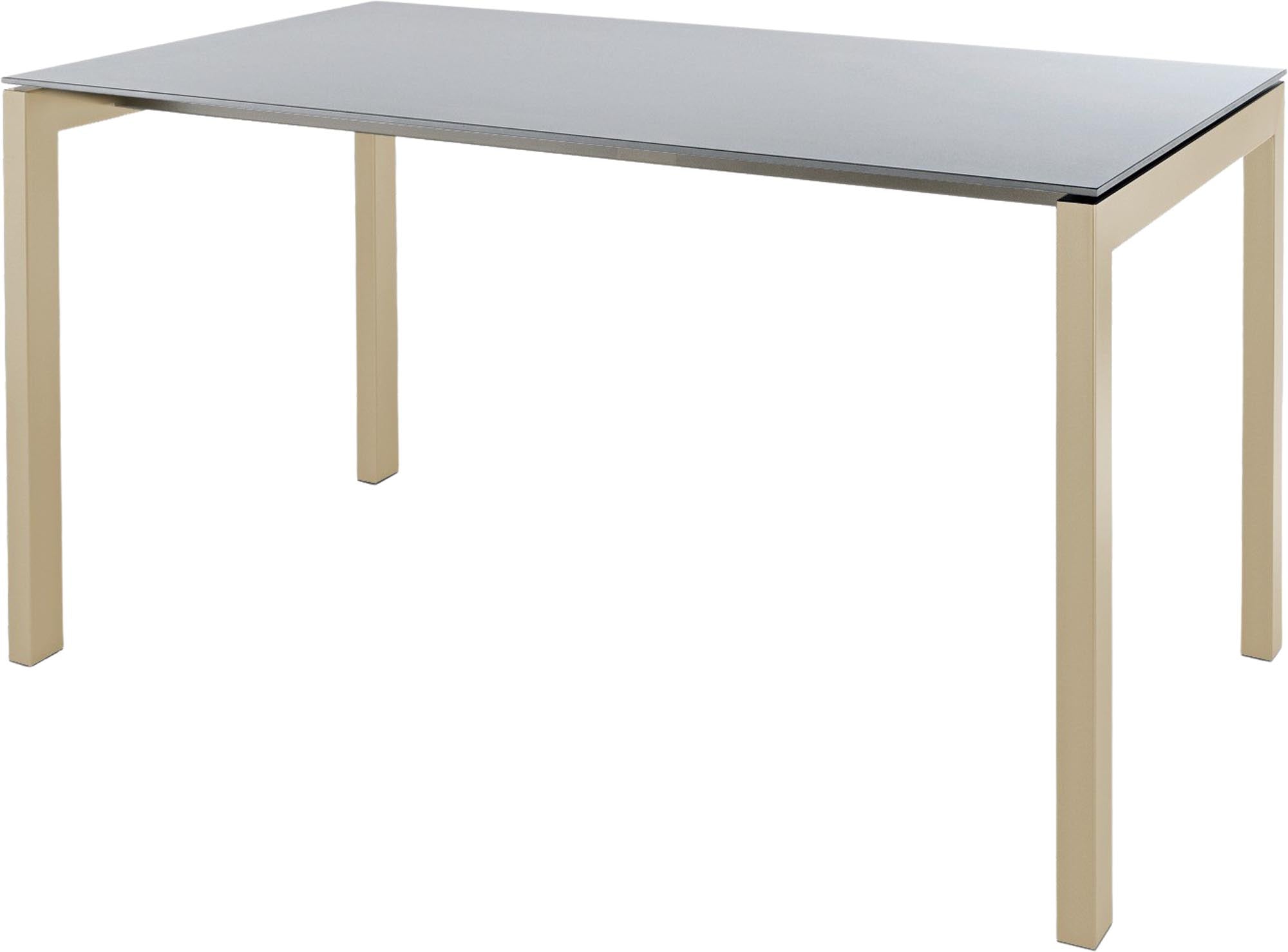 Luzern Glasfaser-Gartentisch 160x90 in Alusilber / Pastellsand präsentiert im Onlineshop von KAQTU Design AG. Gartentisch ist von Schaffner