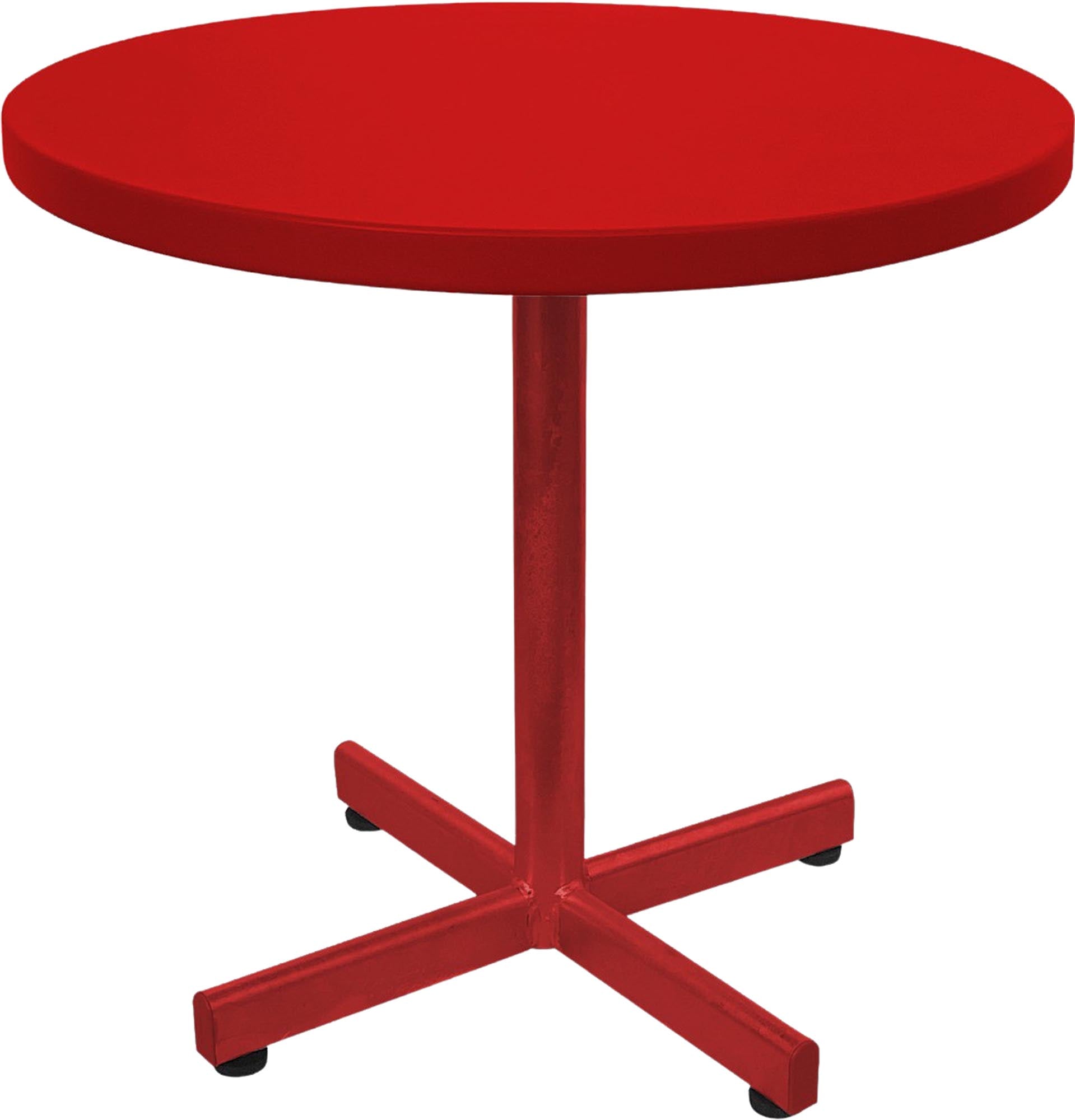 Robuster runder Metalltisch von Schaffner für vielseitige Outdoor-Nutzung.