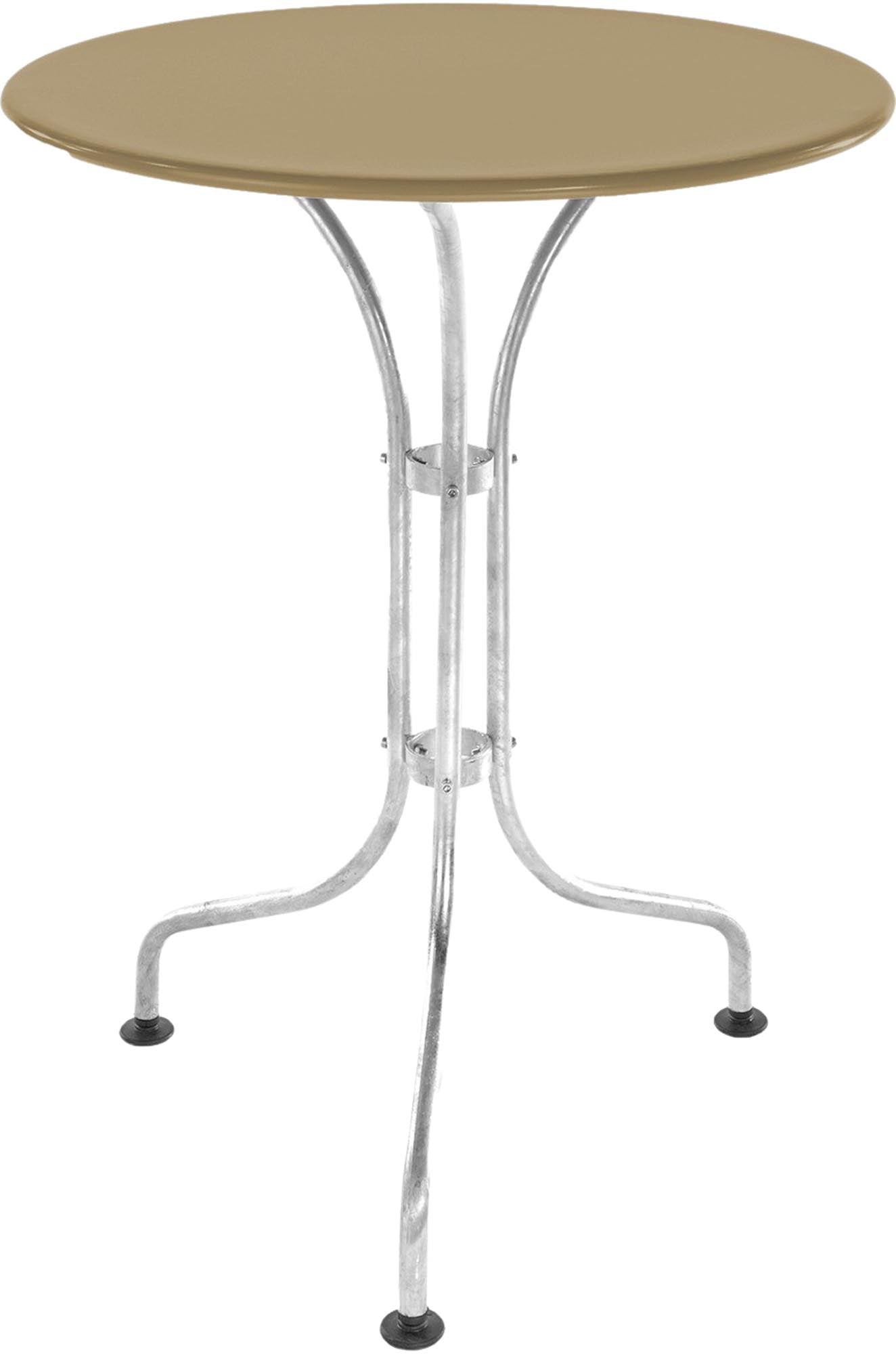 St. Moritz Metall-Gartentisch ø60 von Schaffner: Robuster, wetterfester Tisch für kleine Außenbereiche, Balkon oder Gastronomie. Schweizer Qualität.