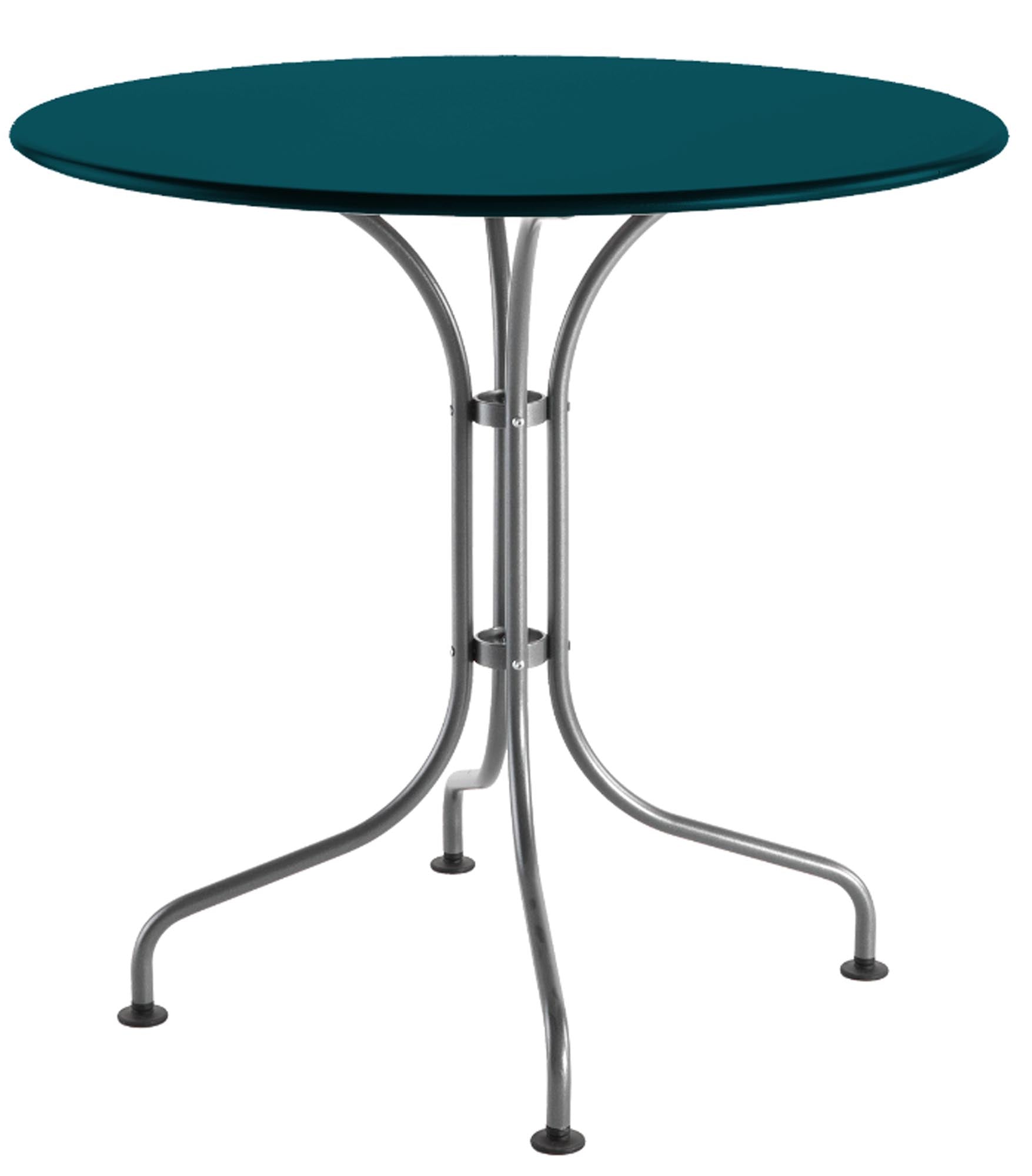 St. Moritz Metall-Gartentisch ø80 von Schaffner – robuster, wetterfester Rundtisch aus hochwertigem Stahl, perfekt für Garten, Terrasse oder Gastronomie im Außenbereich.