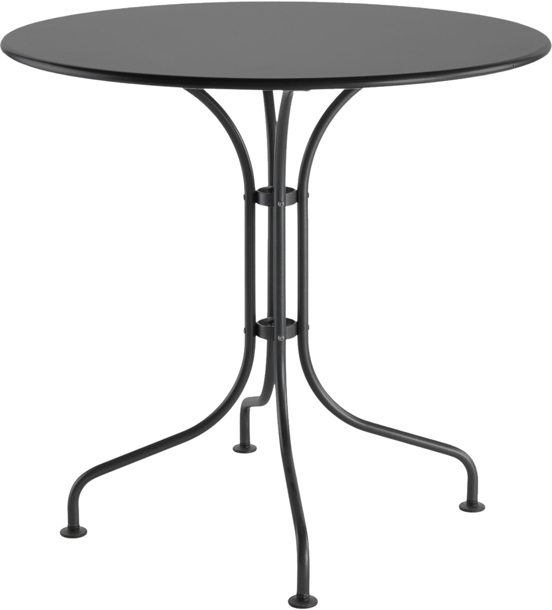 St. Moritz Metall-Gartentisch ø80 von Schaffner – robuster, wetterfester Rundtisch aus hochwertigem Stahl, perfekt für Garten, Terrasse oder Gastronomie im Außenbereich.