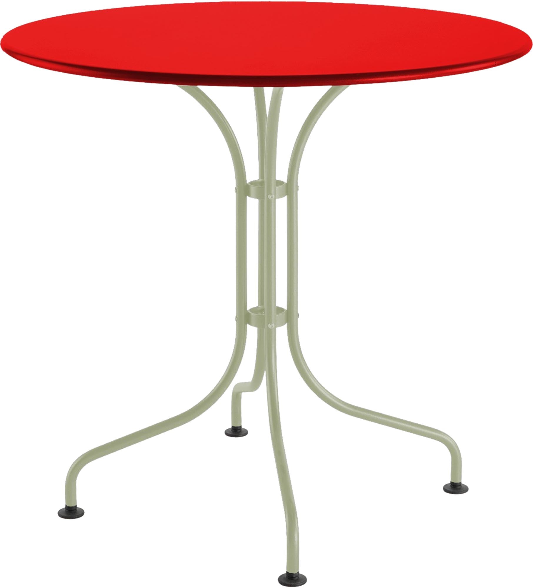 St. Moritz Metall-Gartentisch ø90 von Schaffner – robuster, wetterfester Tisch mit nostalgischem Design, perfekt für kleine Gärten, Terrassen und Gastronomie.