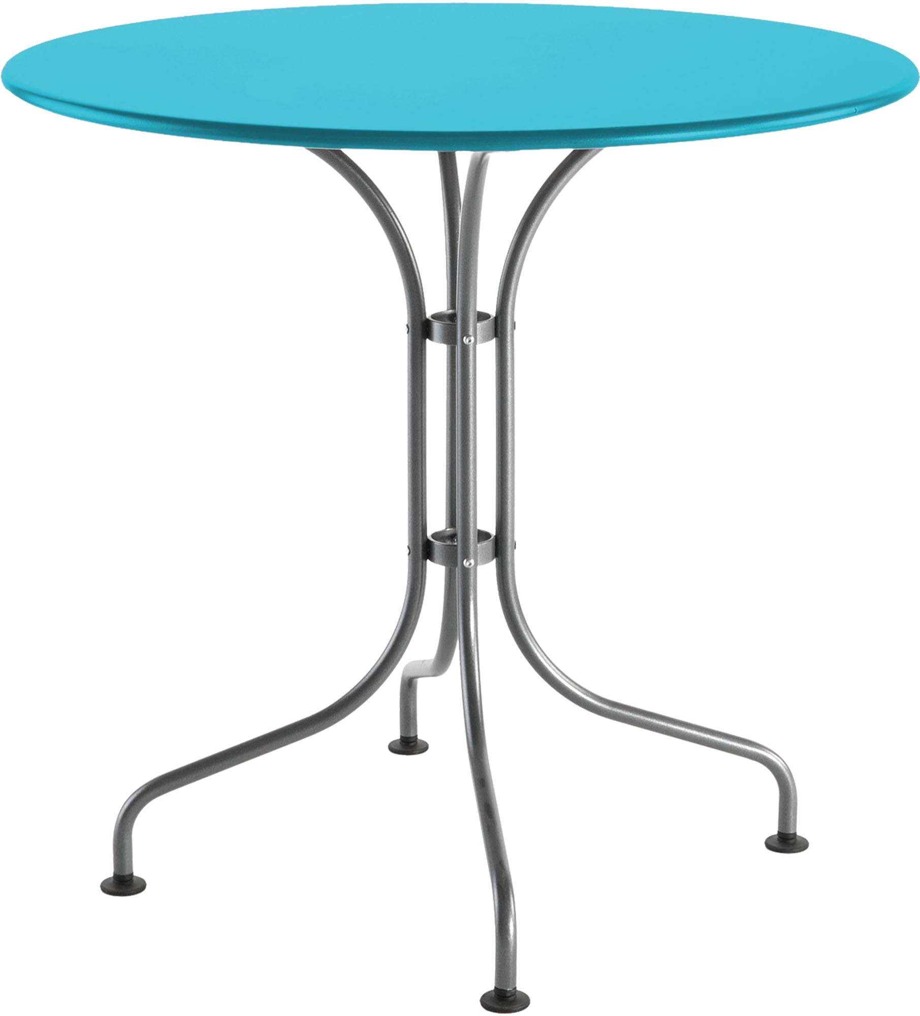 Hochwertiger St. Moritz Metall-Gartentisch ø90 von Schaffner, wetterfest, langlebig und stilvoll – ideal für kleine Außenbereiche, Gärten und Cafés.